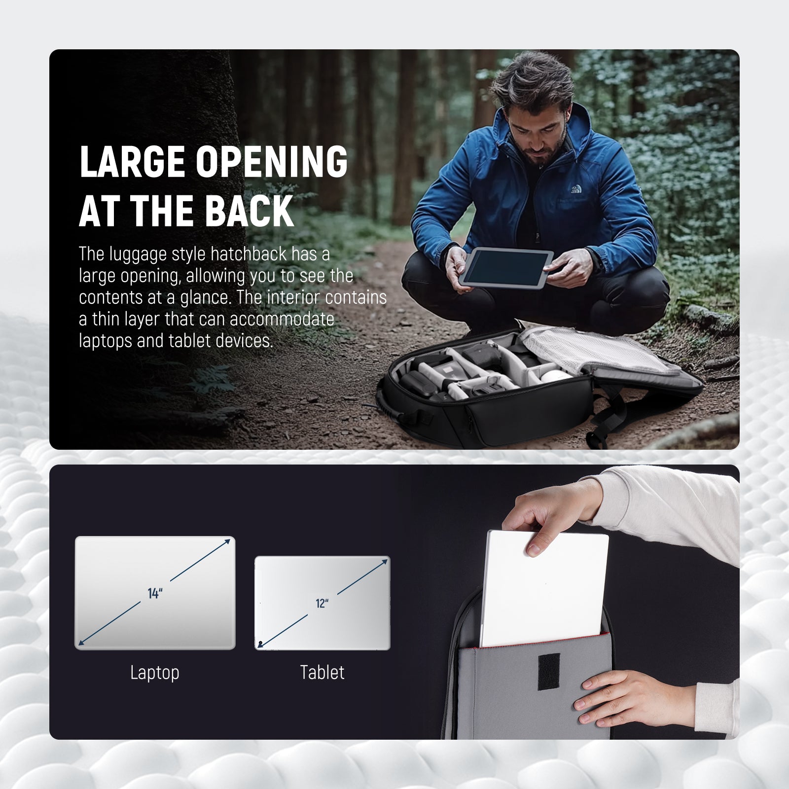 The luggage style hatchback has a large opening