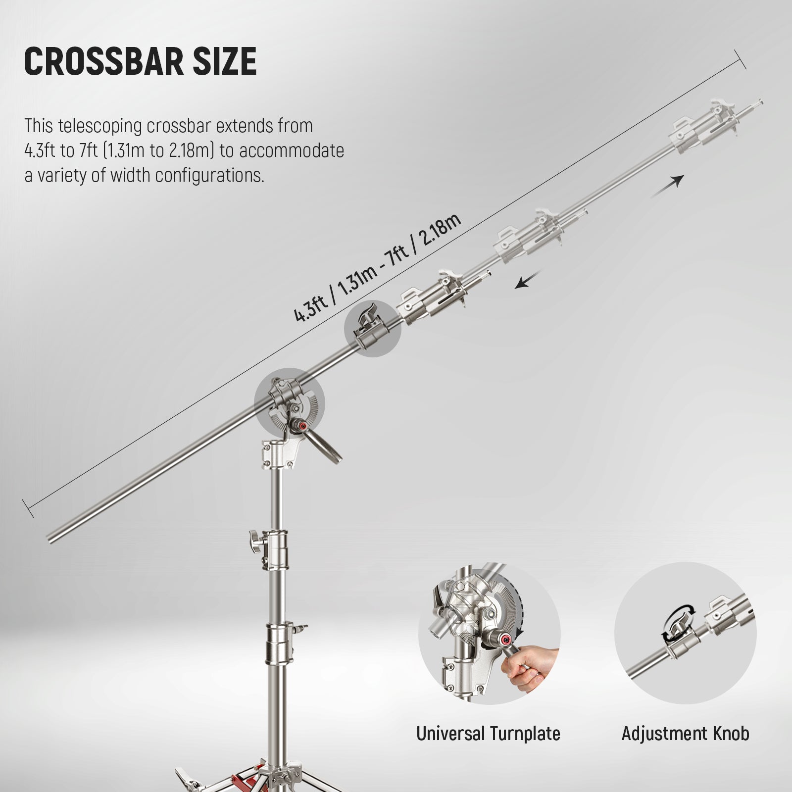 This telescopic tripod can extend from 5.6ft to 14.4ft