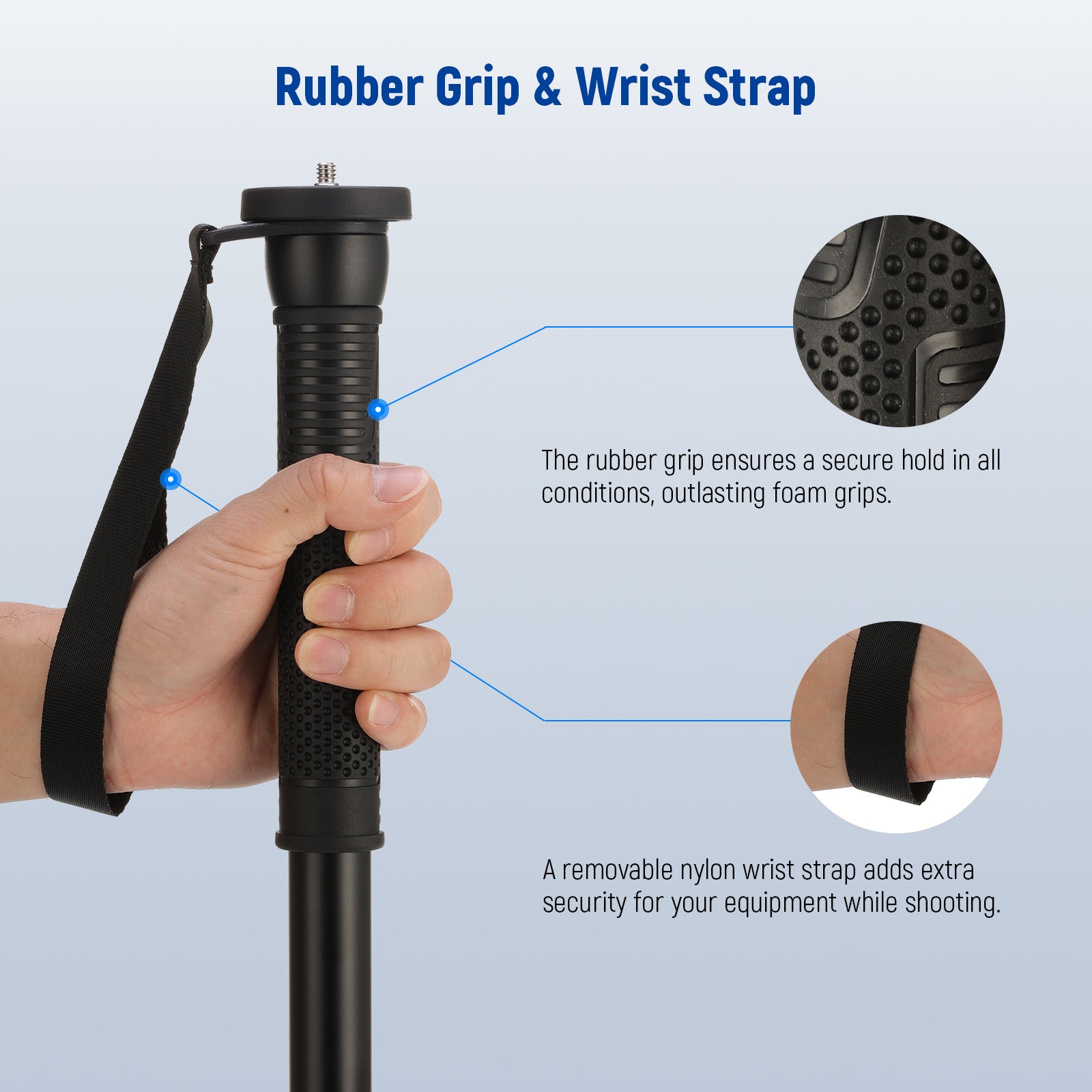 The rubber grip is designed to prevent slipping
