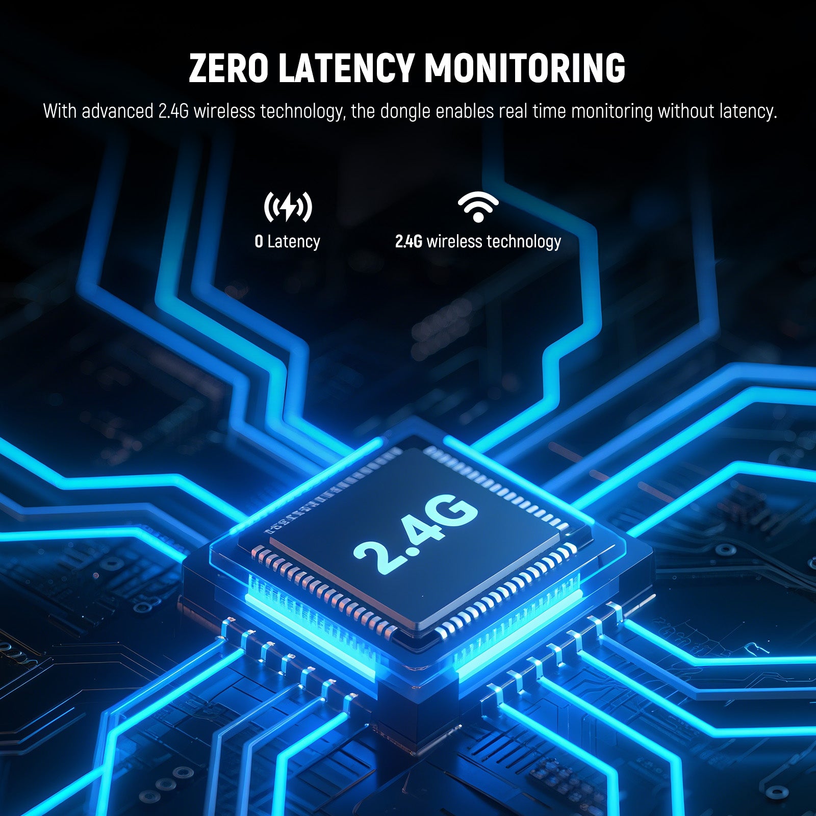 With advanced 2.4G wireless technology, the dongle enables real time monitoring without latency