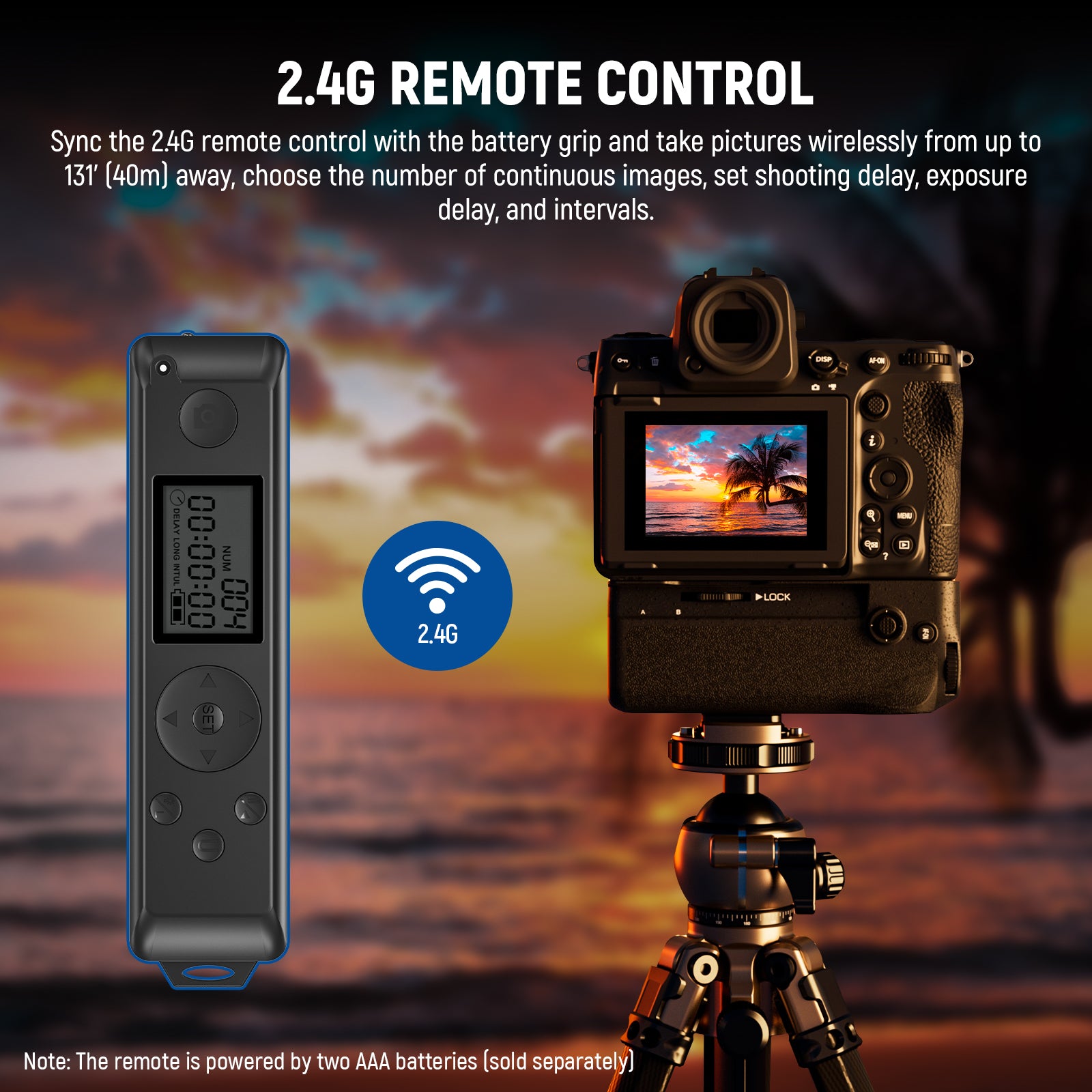 Sync the 2.4G remote control with the NEEWER MB-N12RC-L Camera Battery Grip