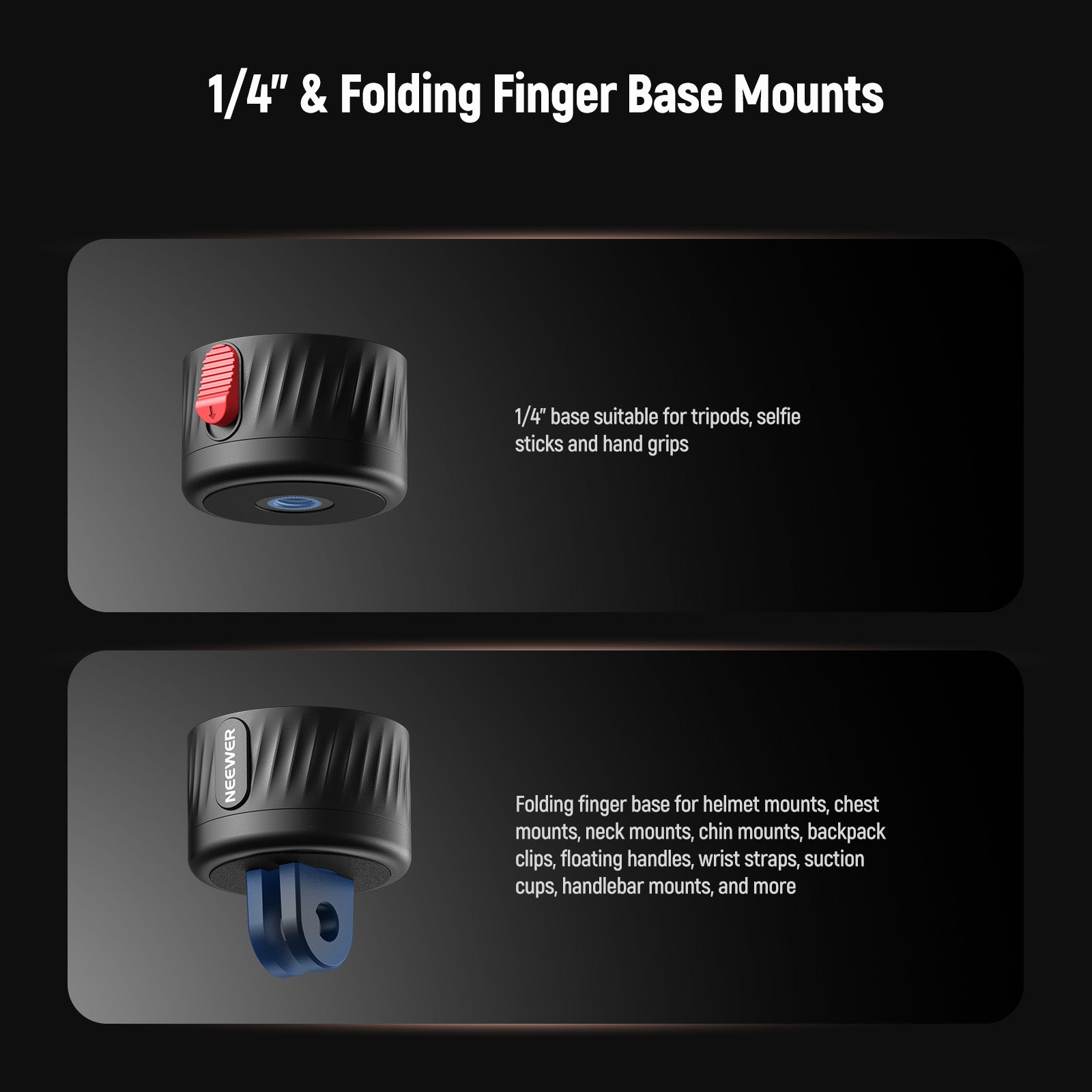 1/4" & Folding Finger Base Mounts