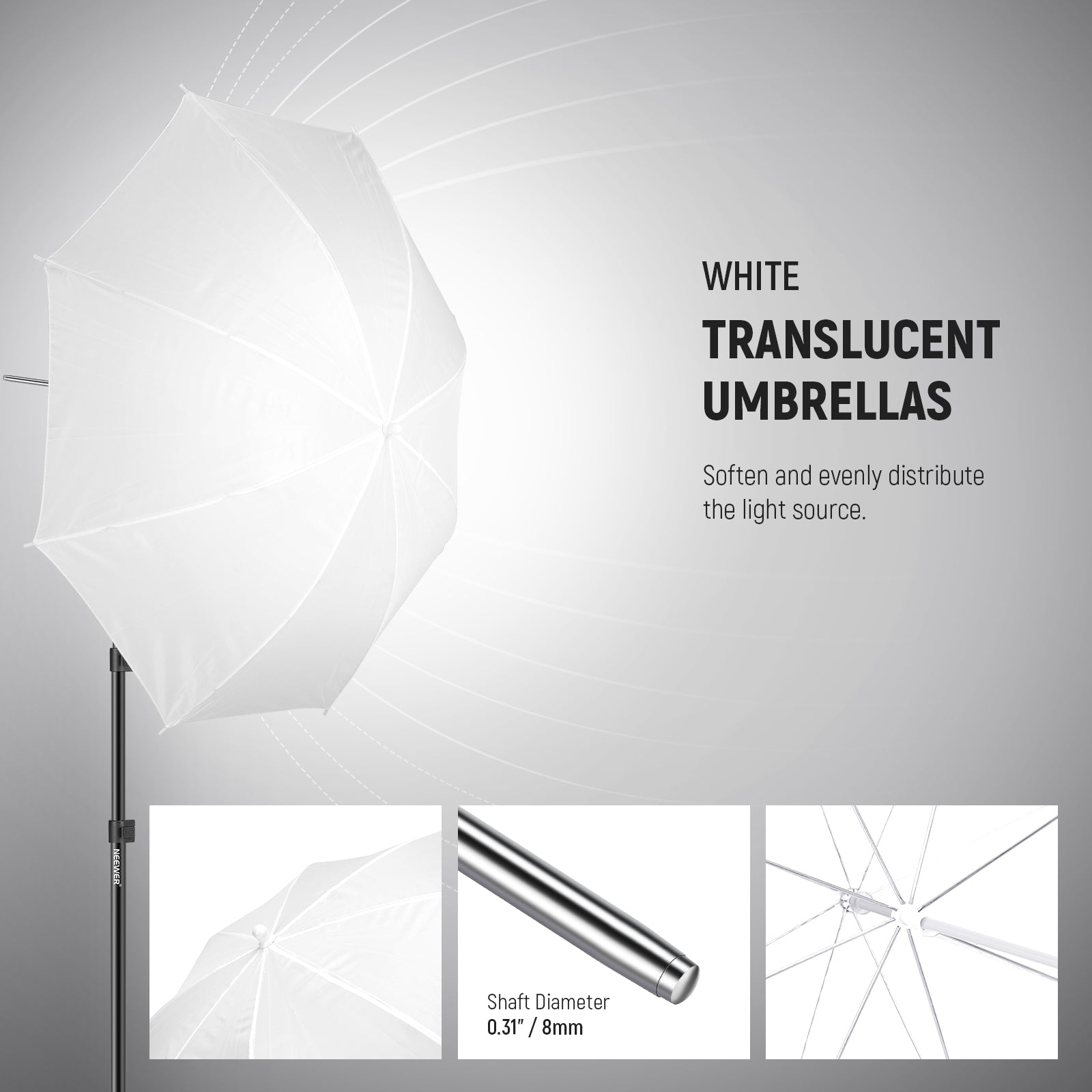 White translucent umbrellas