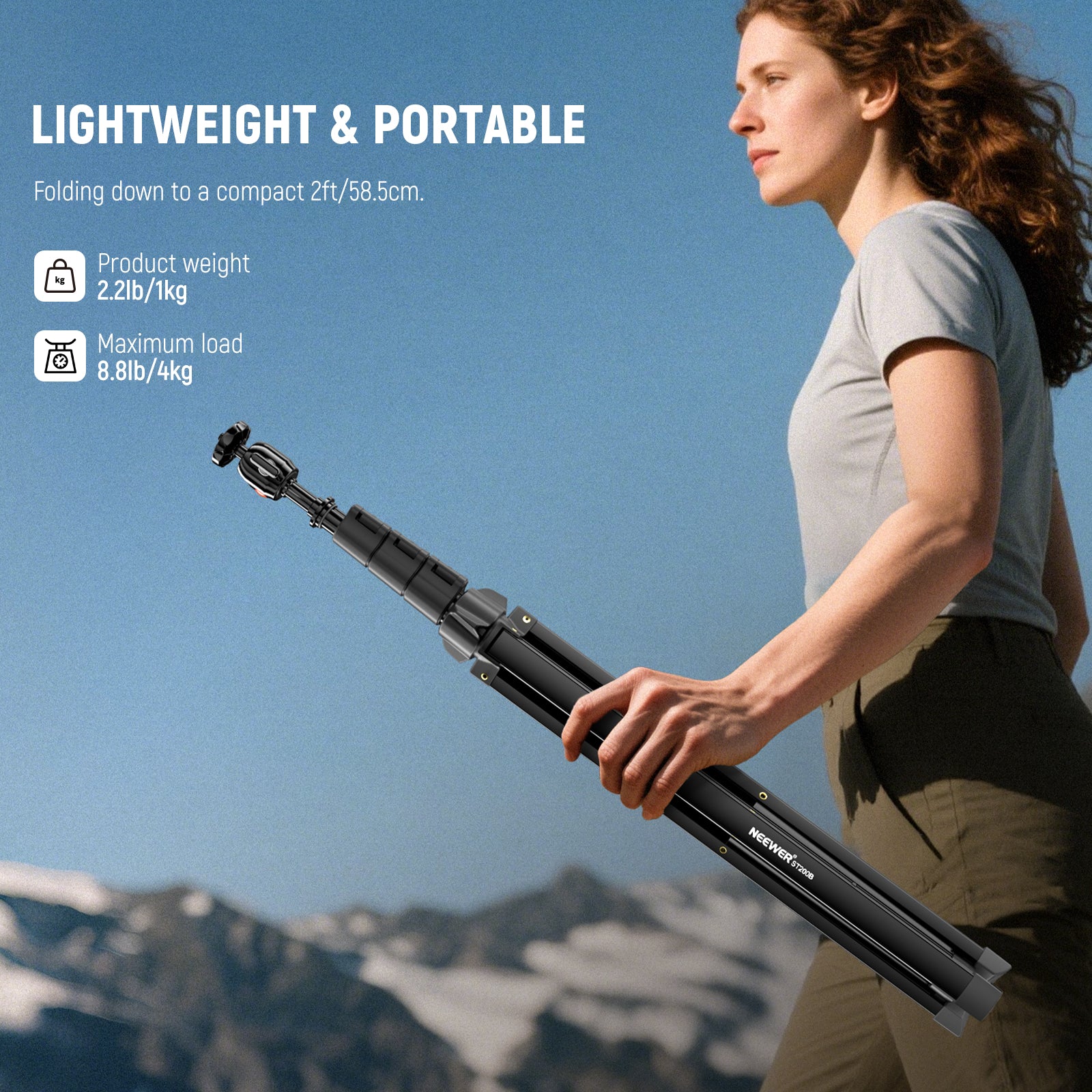 NEEWER ST200B Photography Light Stand is lightweight and portable