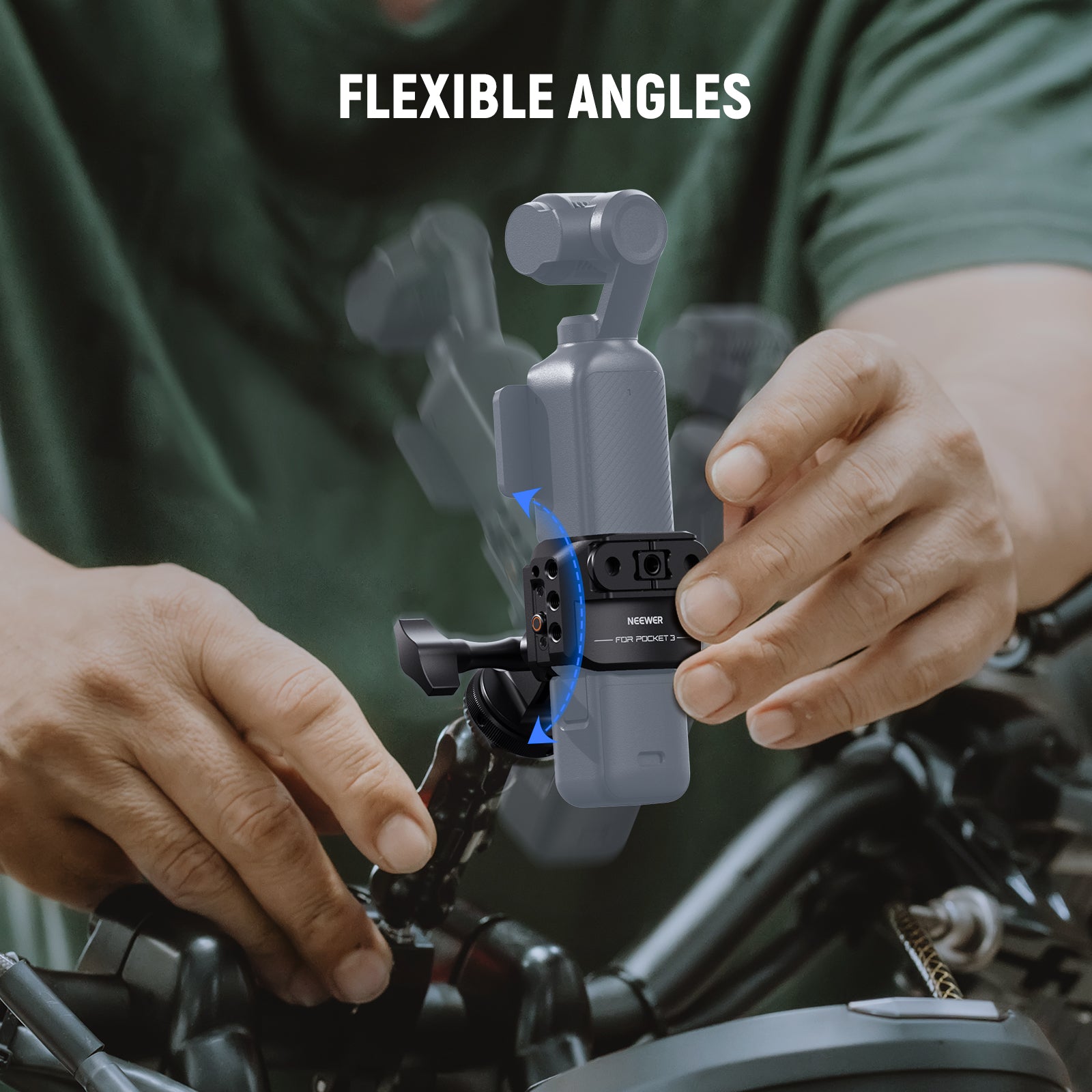 NEEWER AC009 Metal Camera Cage For DJI Osmo Pocket 3 offers flexible angles.