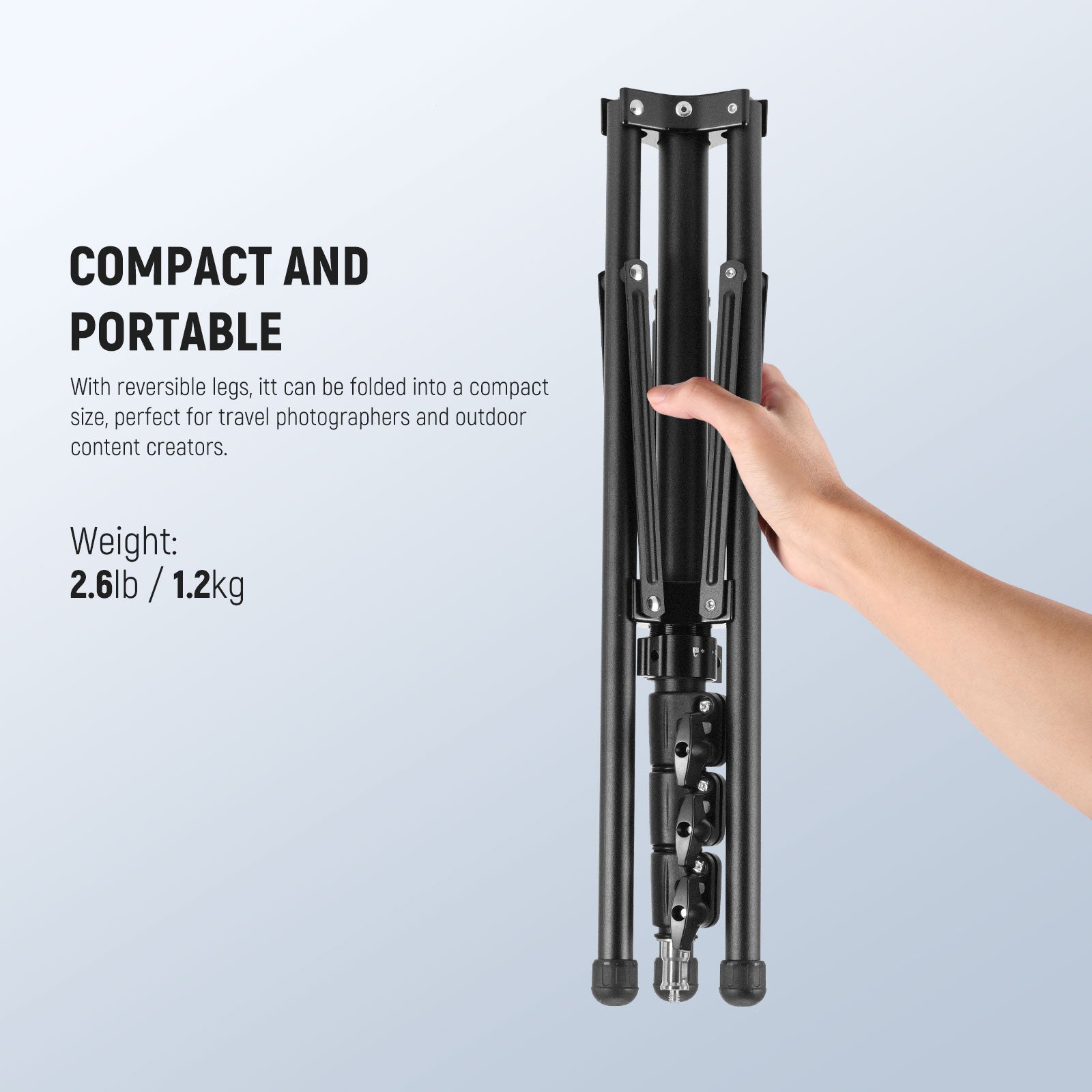 NEEWER ST178B Portable Travel Light Stand is compact.