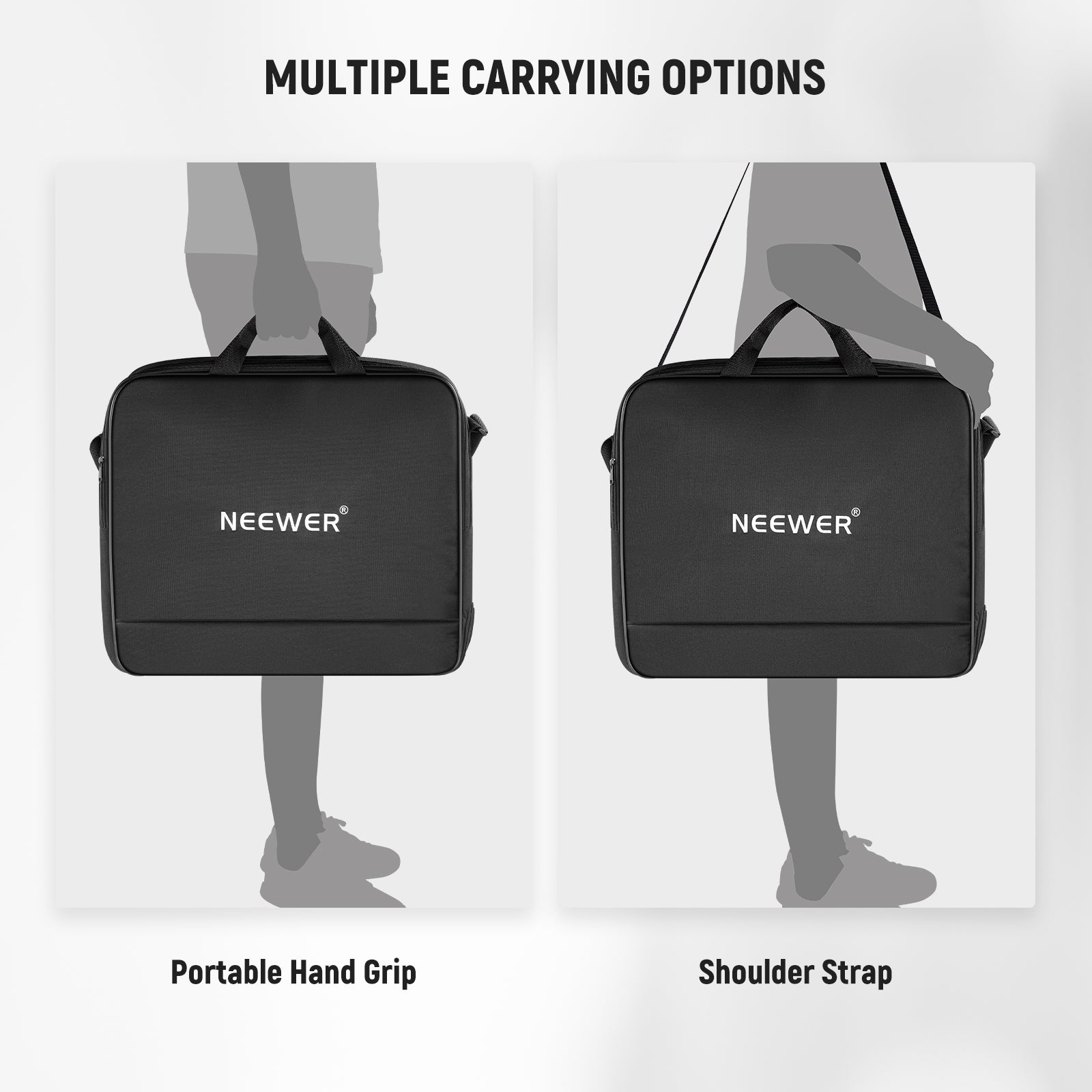 NEEWER RU-011 Comprehensive Ring Light Bag offers different carrying options.