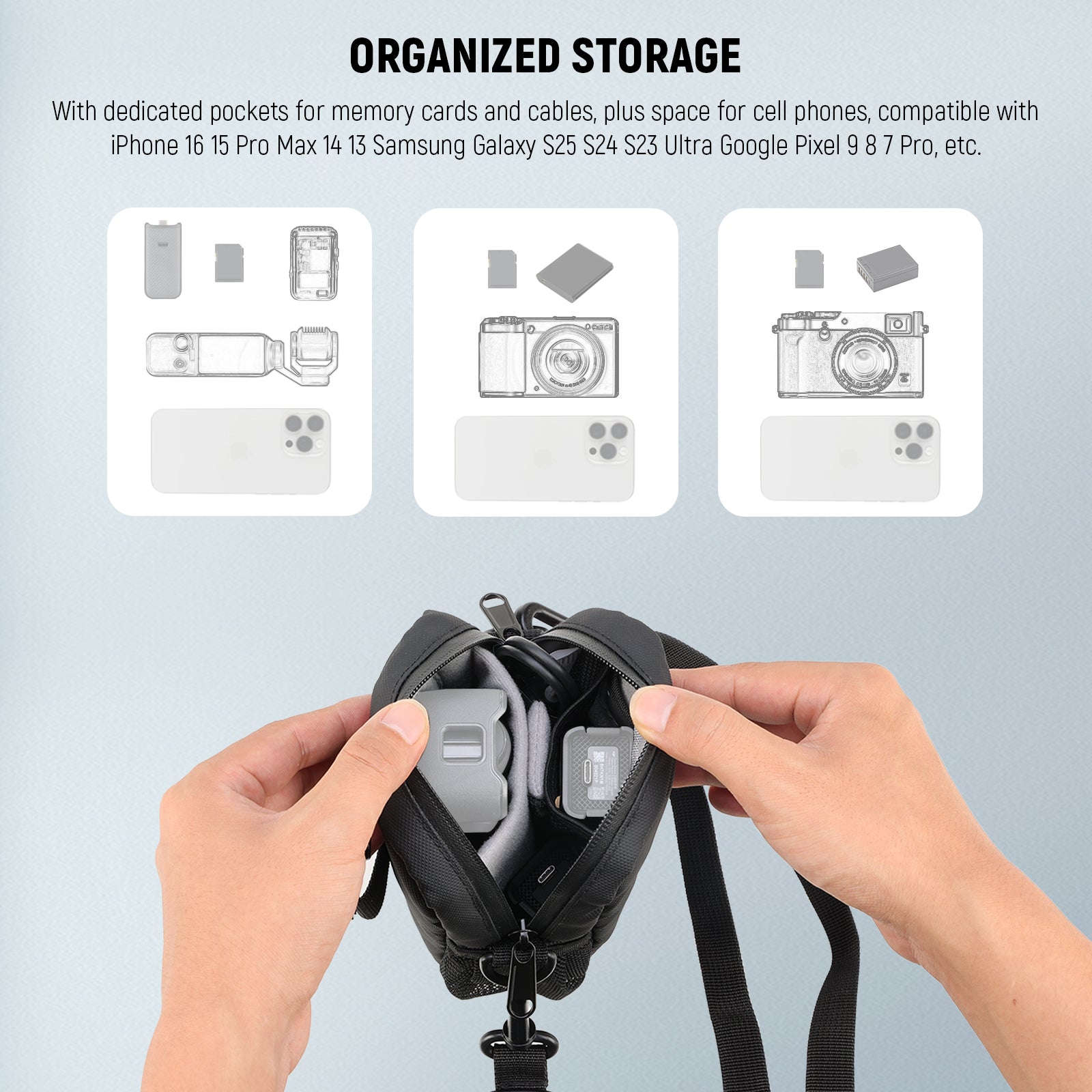 NEEWER PB13 Camera Sling Bag is ideal for organized storage.