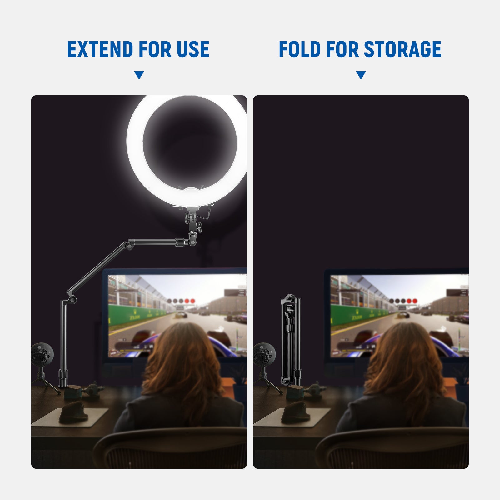 NEEWER ST3A Overhead Camera Mount is easy to use and store.