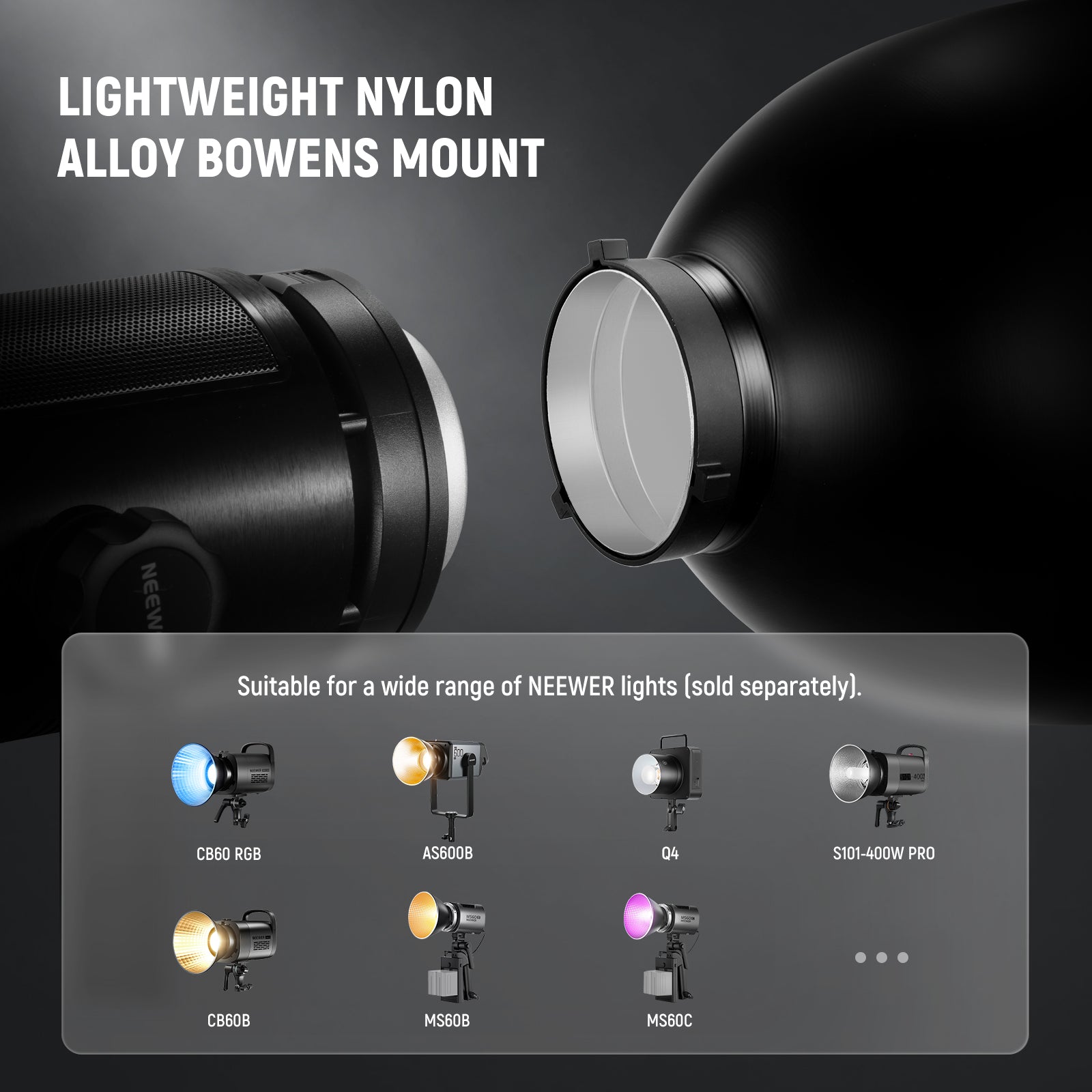 The reflector lamp shade and honeycomb grids are built with lightweight yet sustained aluminum alloy