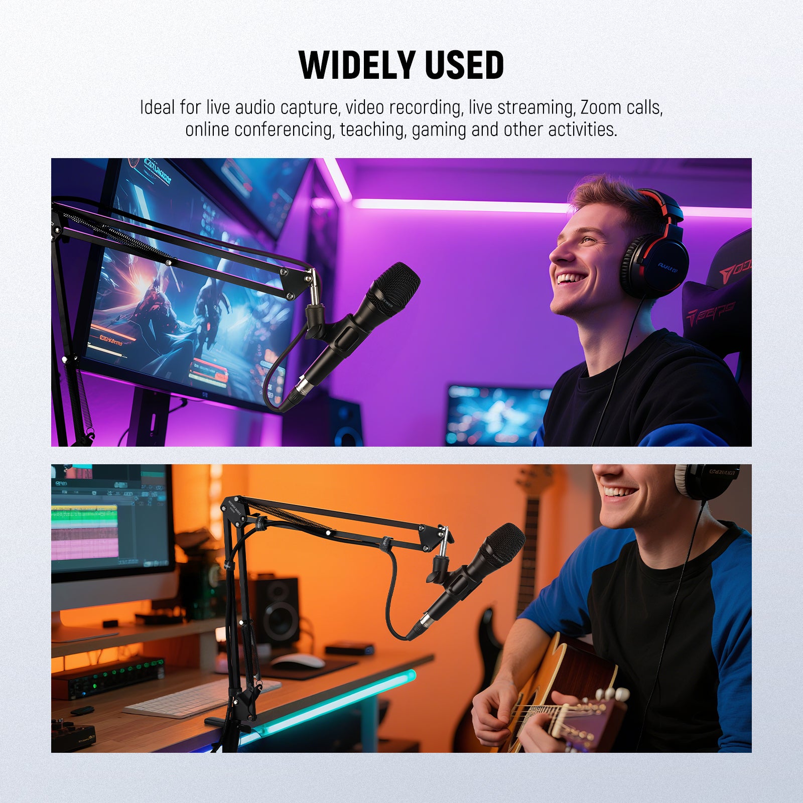 Scenarios for NEEWER MS006 Desktop Microphone Boom Arm Stand Kit