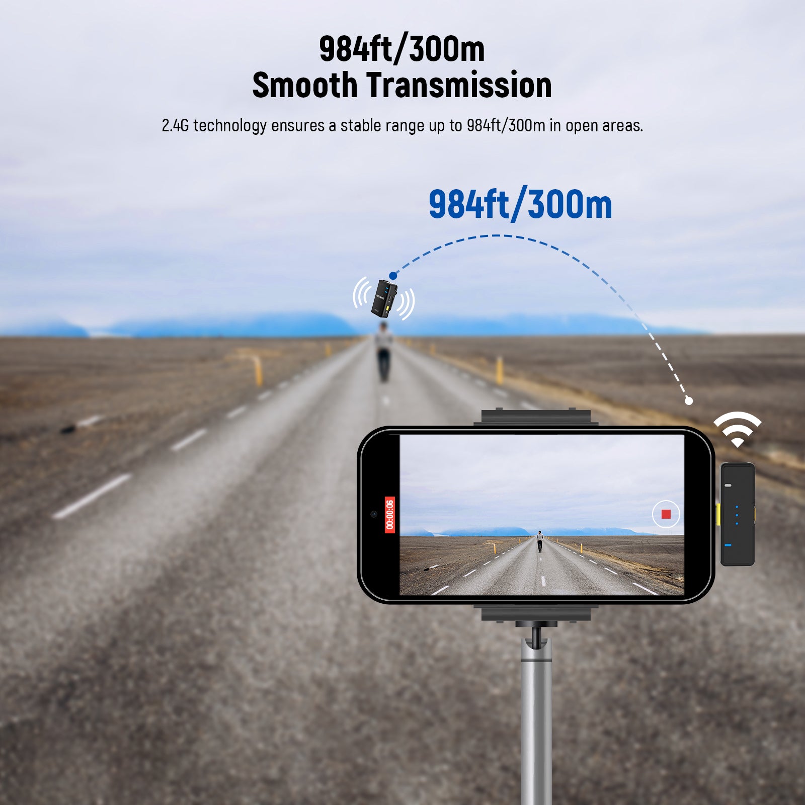 NEEWER KM15 USB C Wireless Lavalier Microphone Set features 2.4G technology.