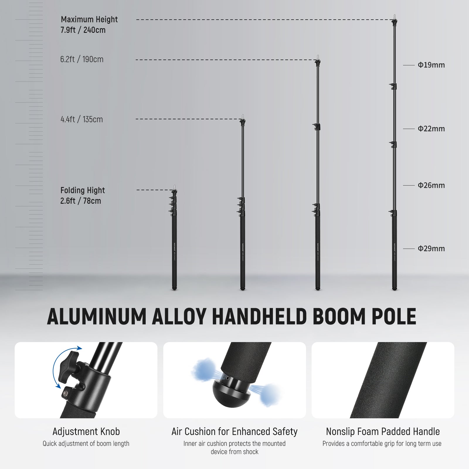 This kit includes an additional handheld boom pole