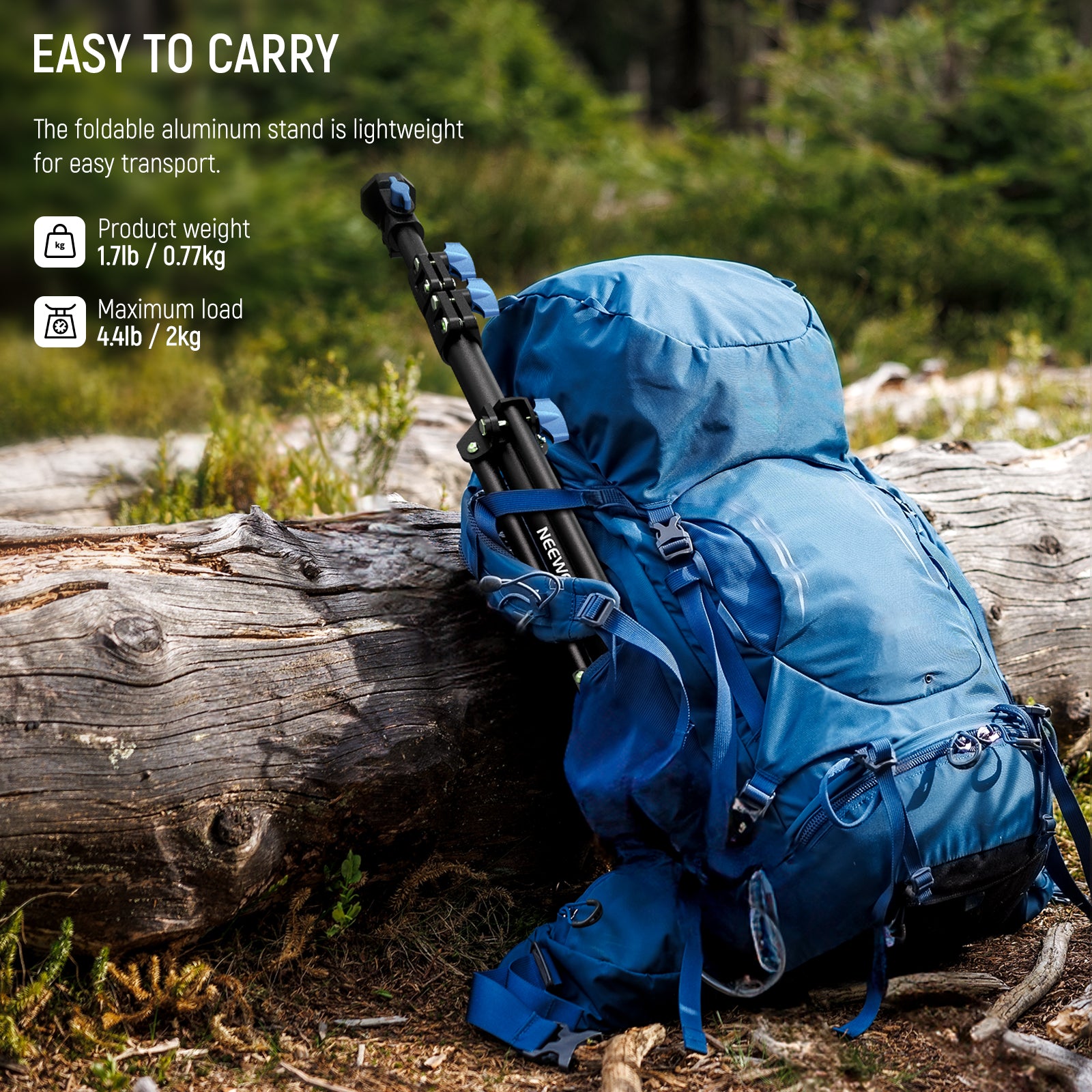 NEEWER ST155A 155cm Portable Light Stand is easy to carry.