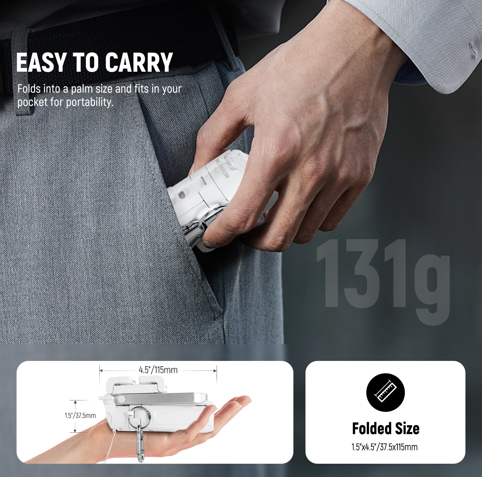 NEEWER P15 3-in-1 Handheld Selfie Stick Tripod is easy to carry.