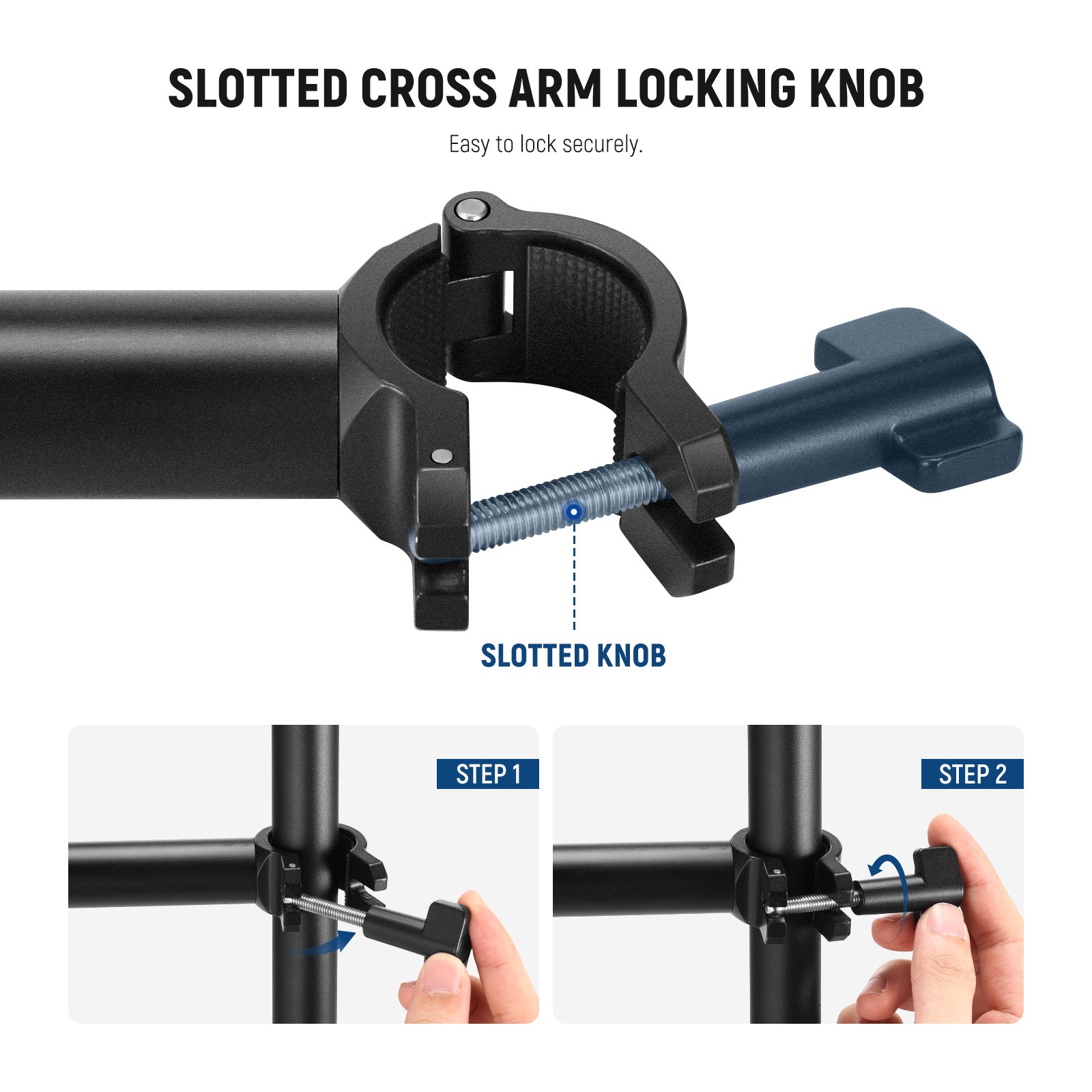 NEEWER DS008 Overhead Camera Mount Arm is easy to lock securely.