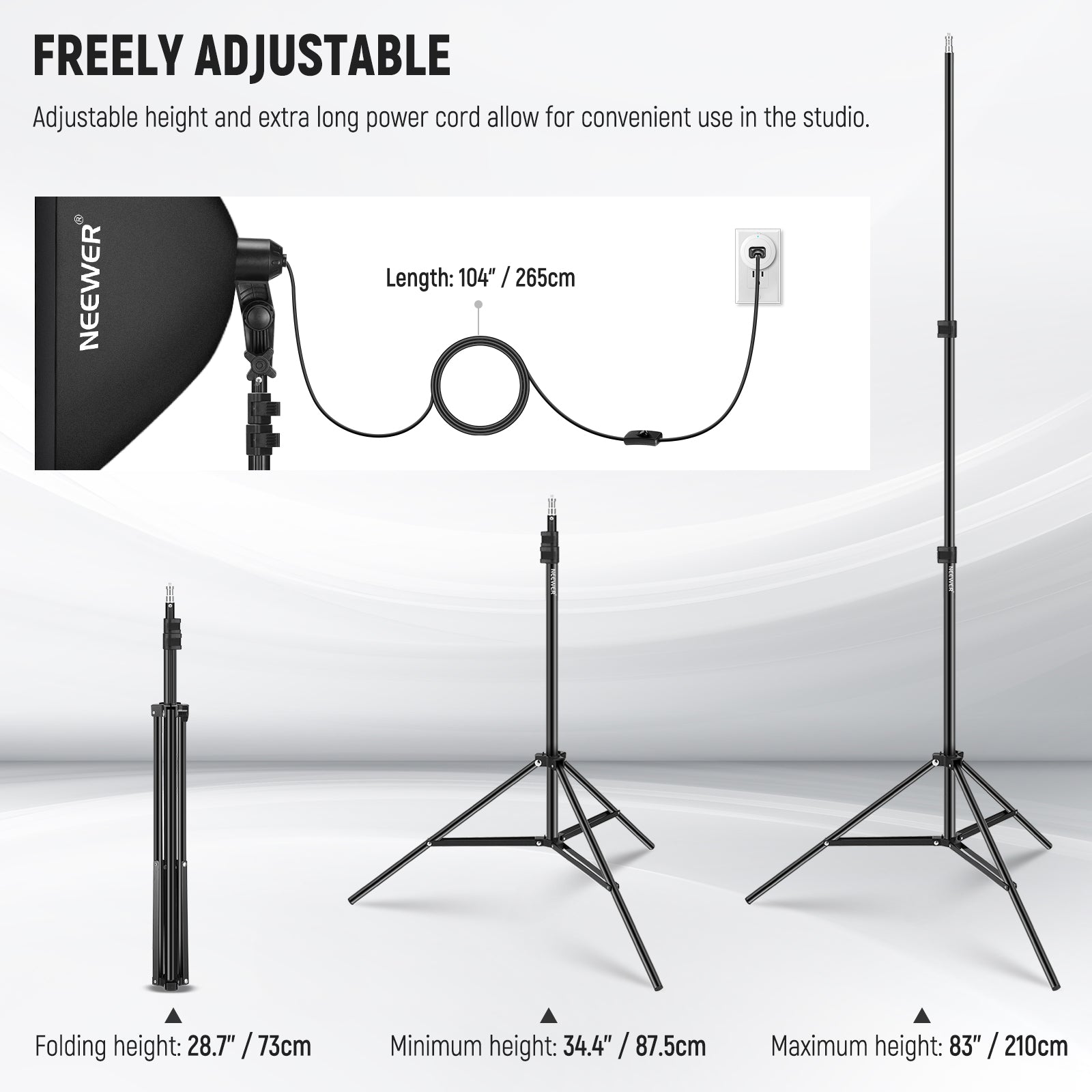 The Studio Lighting Kit includes a light stand.