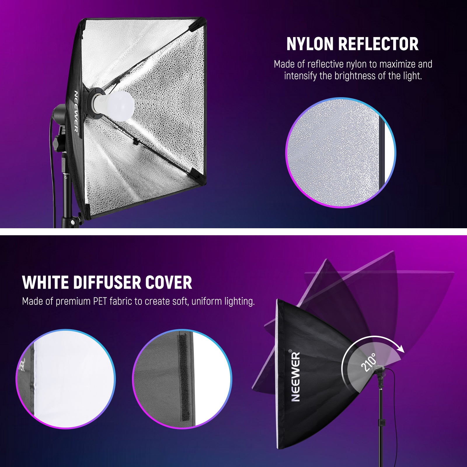 White diffuser cover can create sotf and uniform lighting.