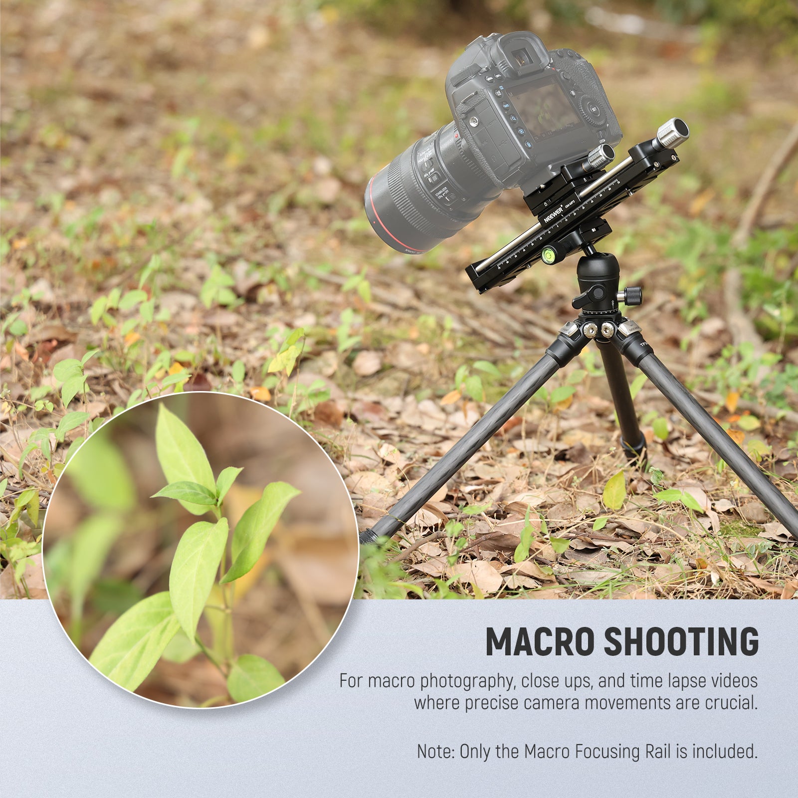This professional macro focusing rail is ideal for macro photography.