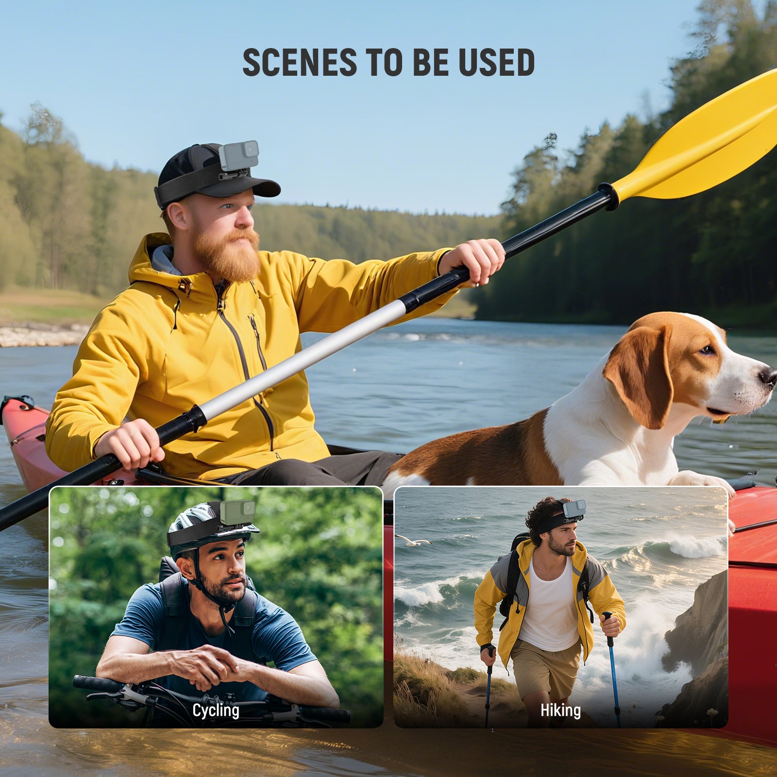 Scenarios for NEEWER GP-71 Adjustable Head Strap Mount for GoPro