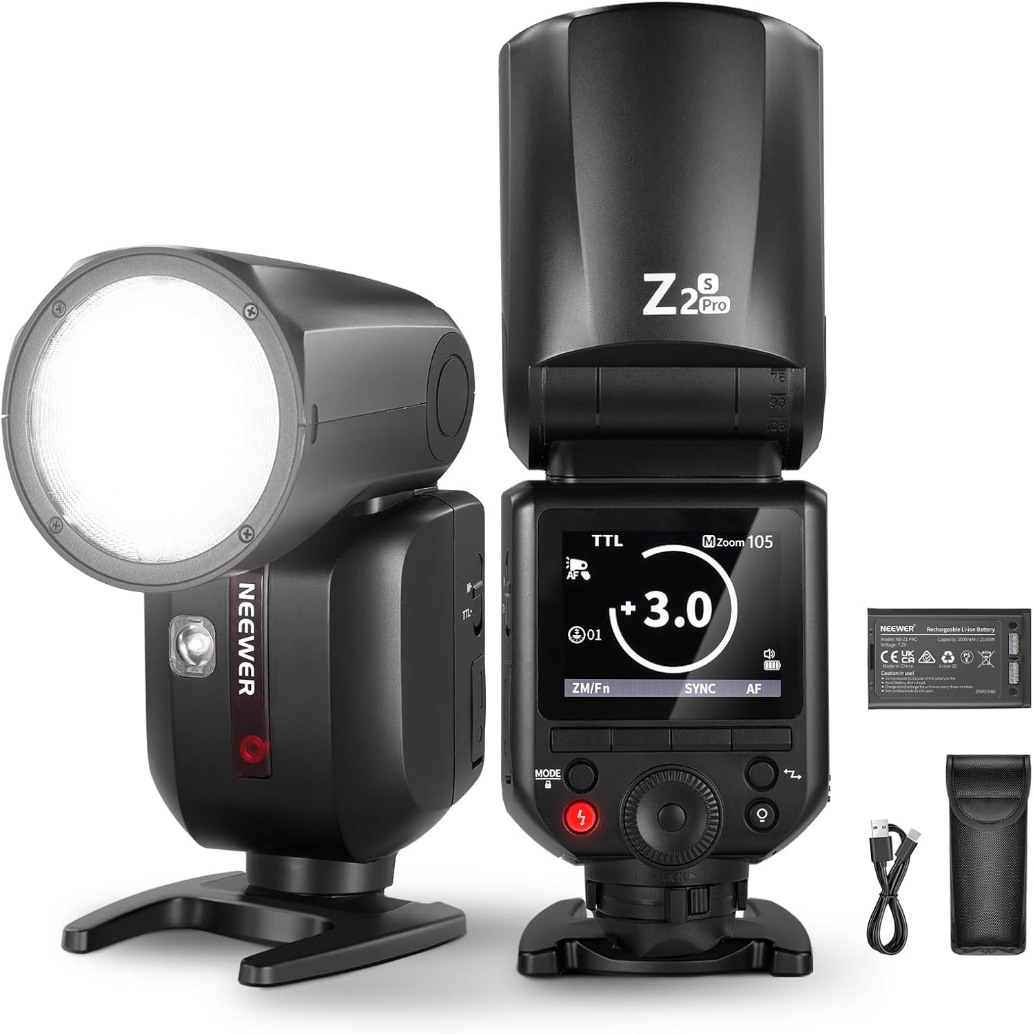 NEEWER Z2PRO Round Head Speedlite Flash for Sony
