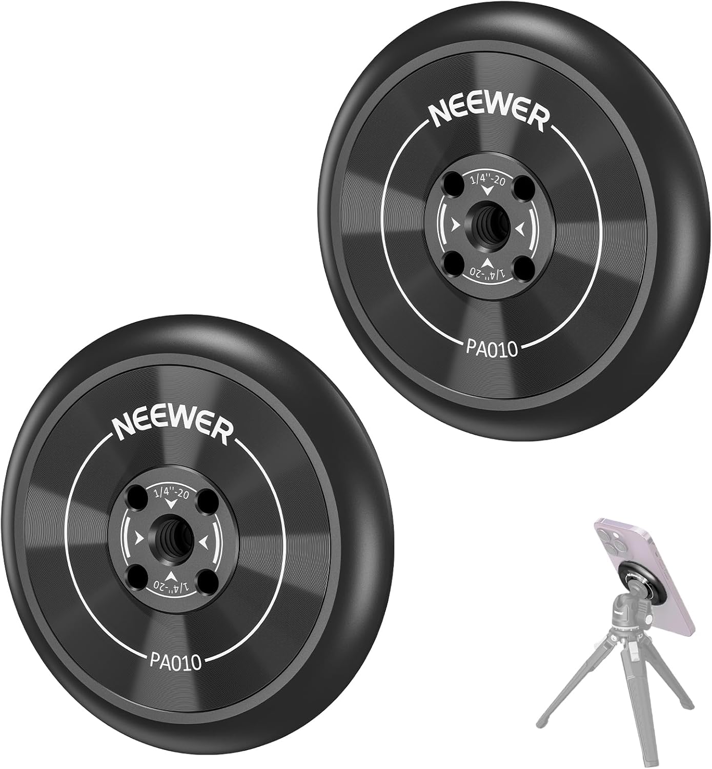 2 Pack NEEWER PA010 Magnetic Phone Tripod Mount