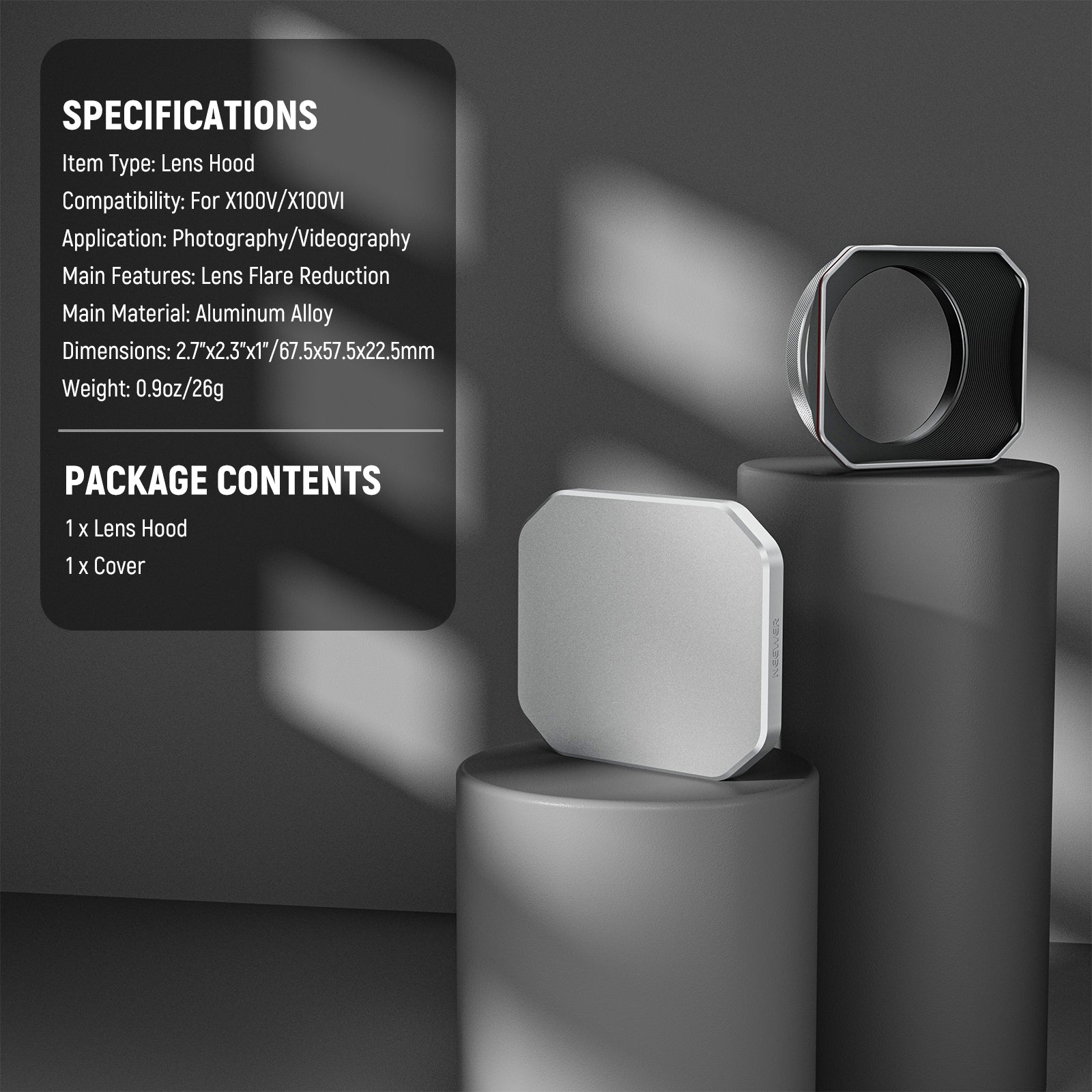 Specifications of the NEEWER CA087 Square Lens Hood