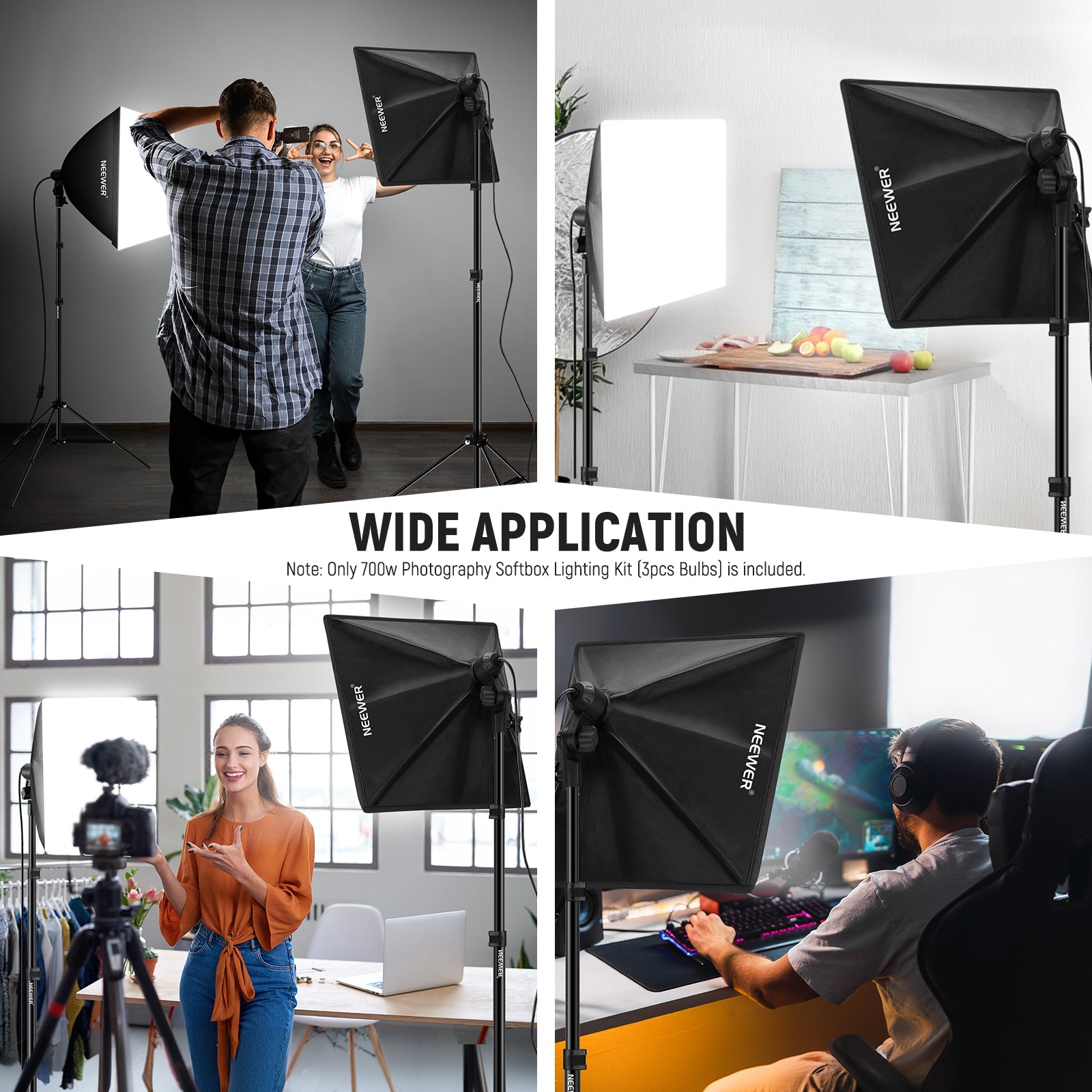 Wide Applications of the NEEWER NK200 24x24" Photography Softbox Kit
