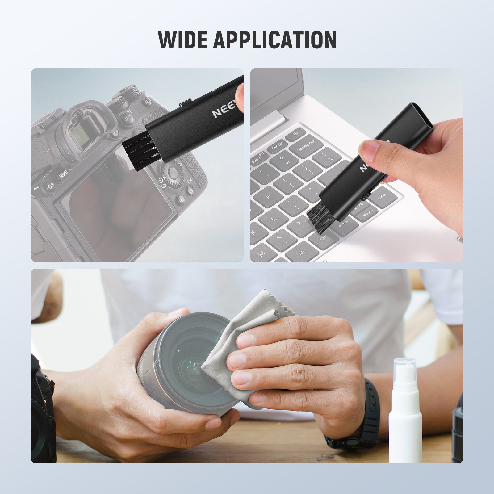 Wide Applications of the NEEWER HM-45 2 in 1 Camera Lens Cleaning Kit