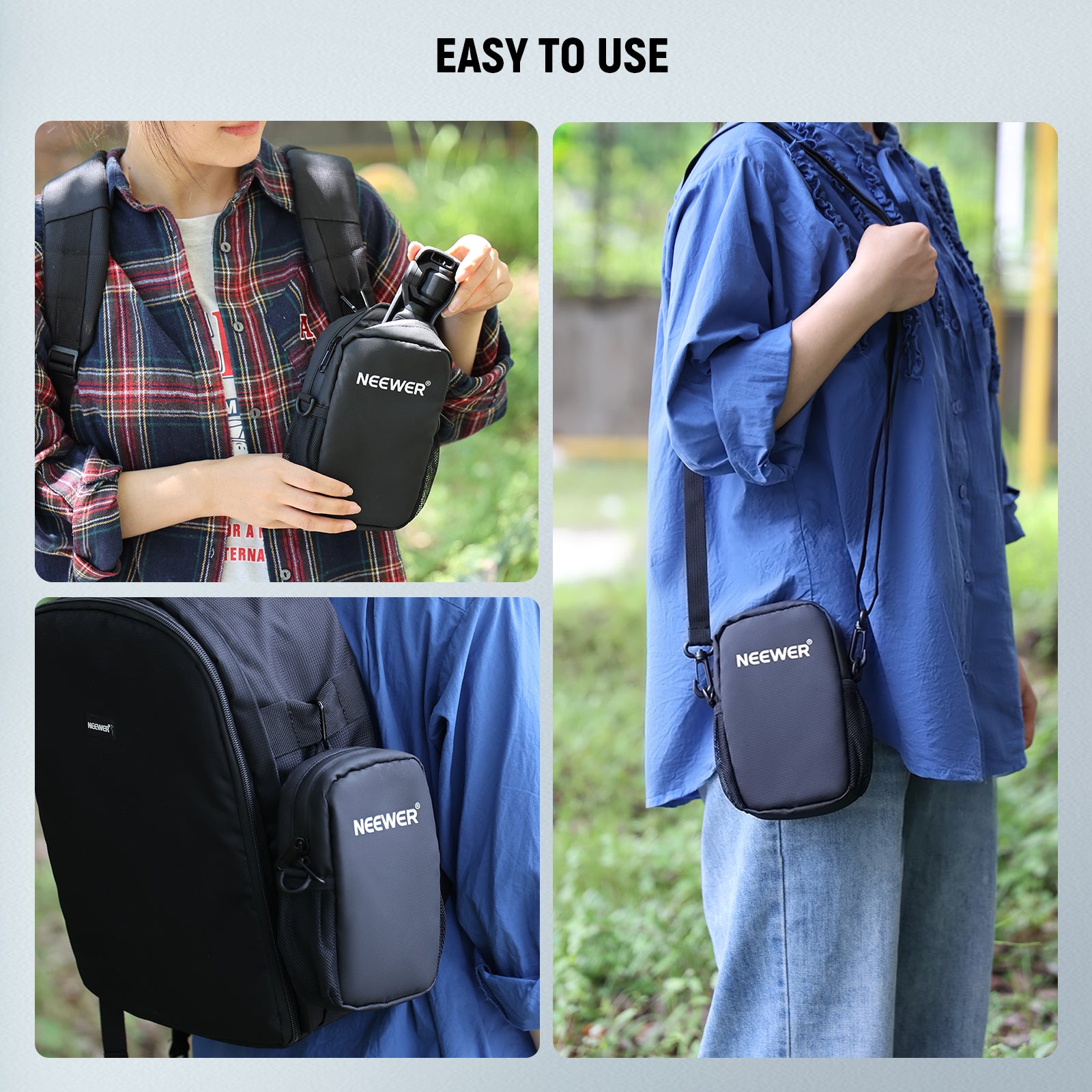 NEEWER PB13 Camera Sling Bag For DJI Osmo Pocket 3 is easy to use.
