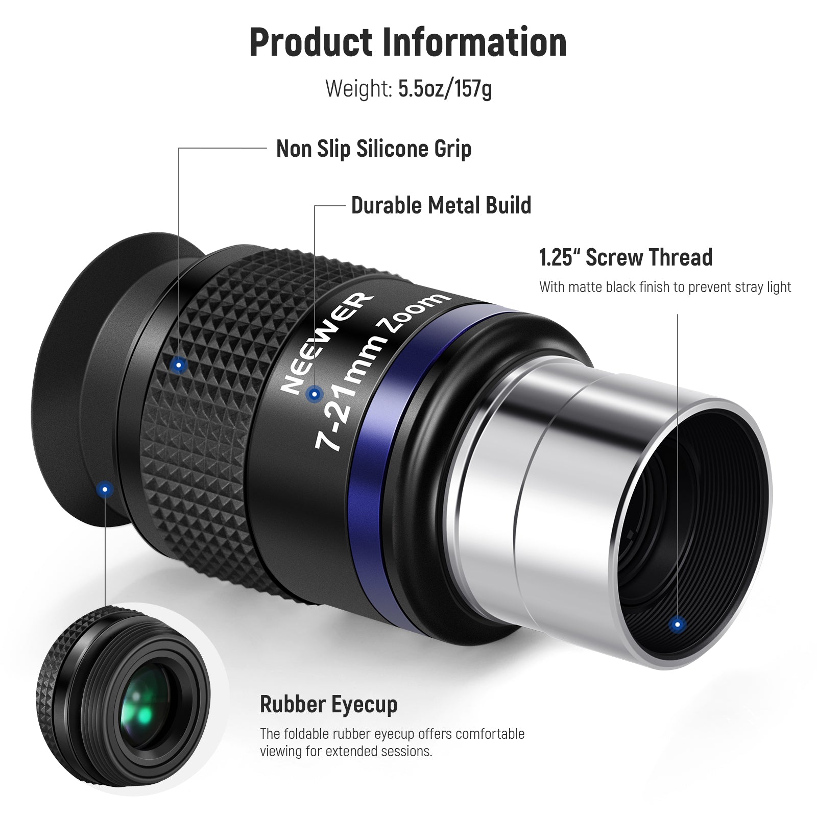 Package Information of the NEEWER LS-T22 Zoom Telescope Eyepiece