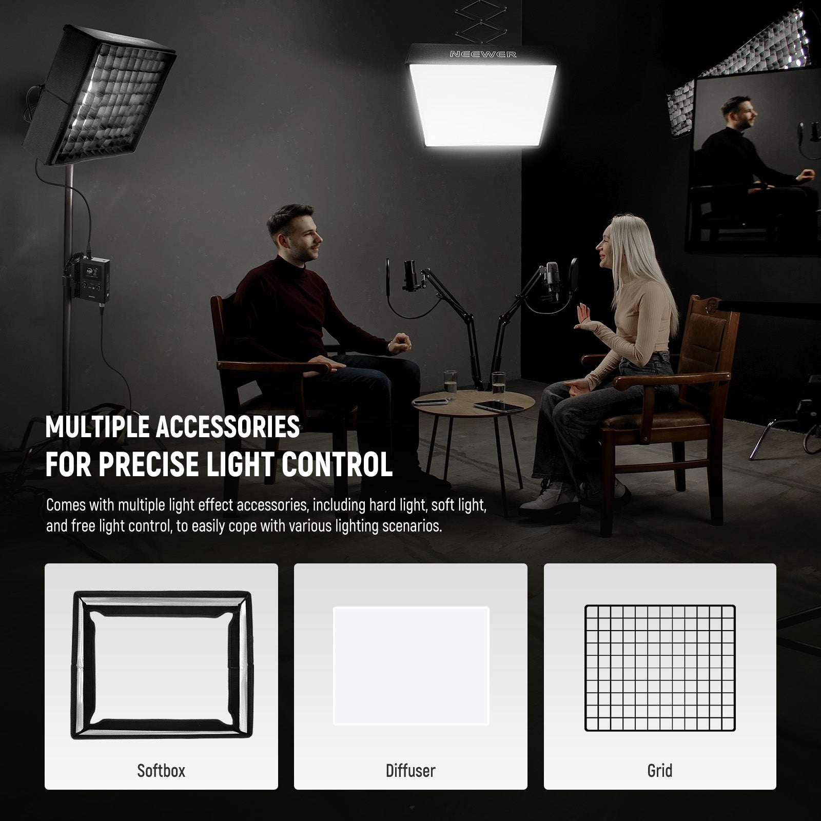 multiple accessories for precise light control
