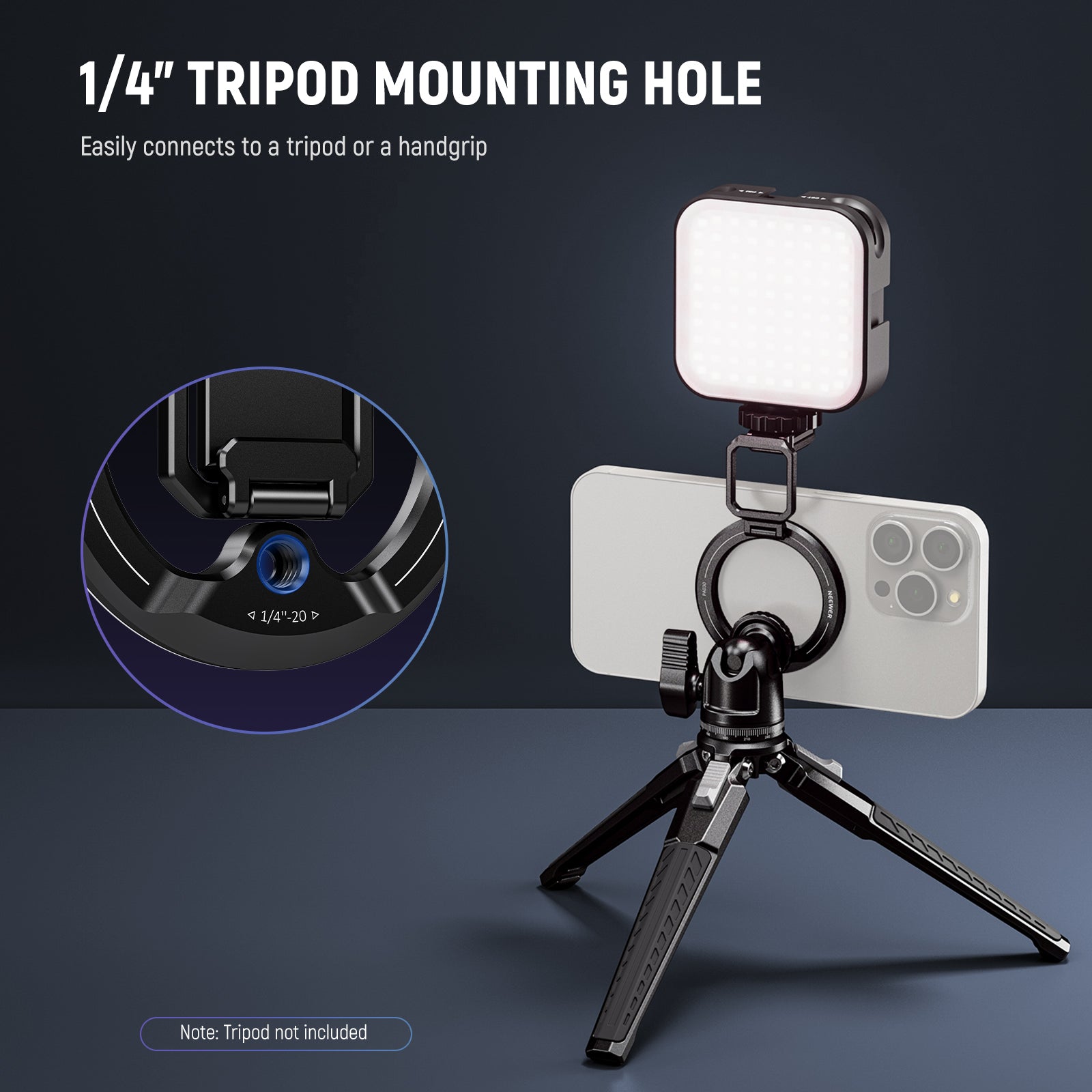 1/4" Threaded Tripod Connection