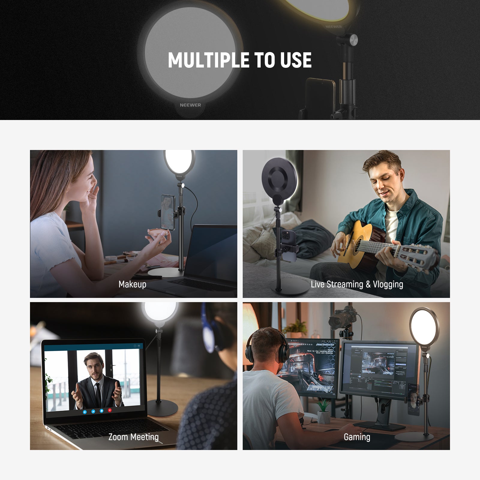 NEEWER R06 7" Desktop Phone Selfie Light Kit Uses
