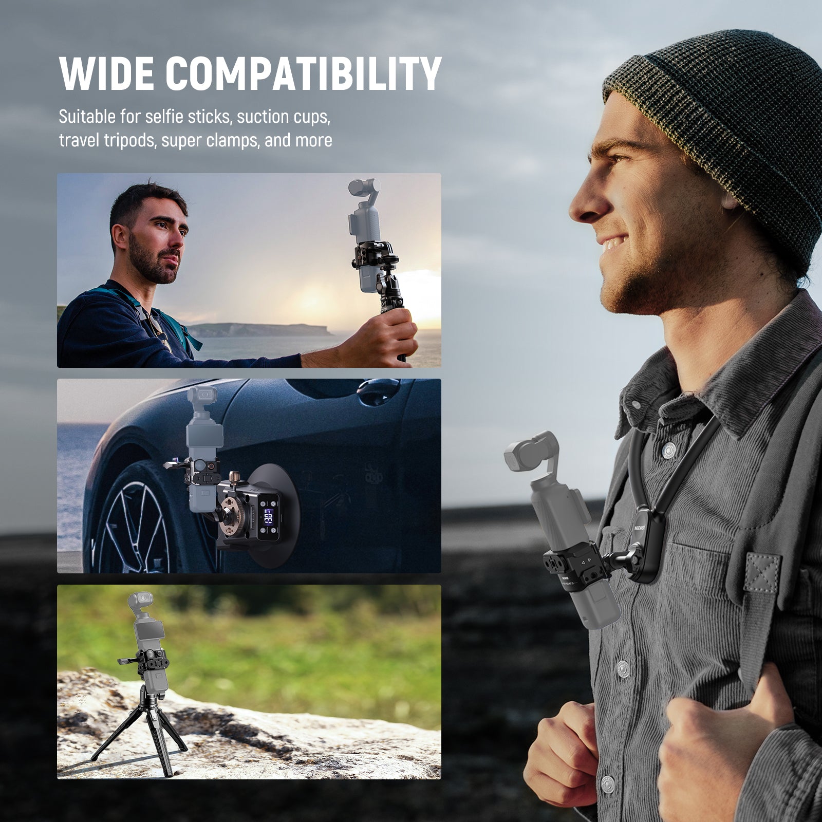 Wide Compatibility of the NEEWER AC009 Metal Camera Cage For DJI Osmo Pocket 3