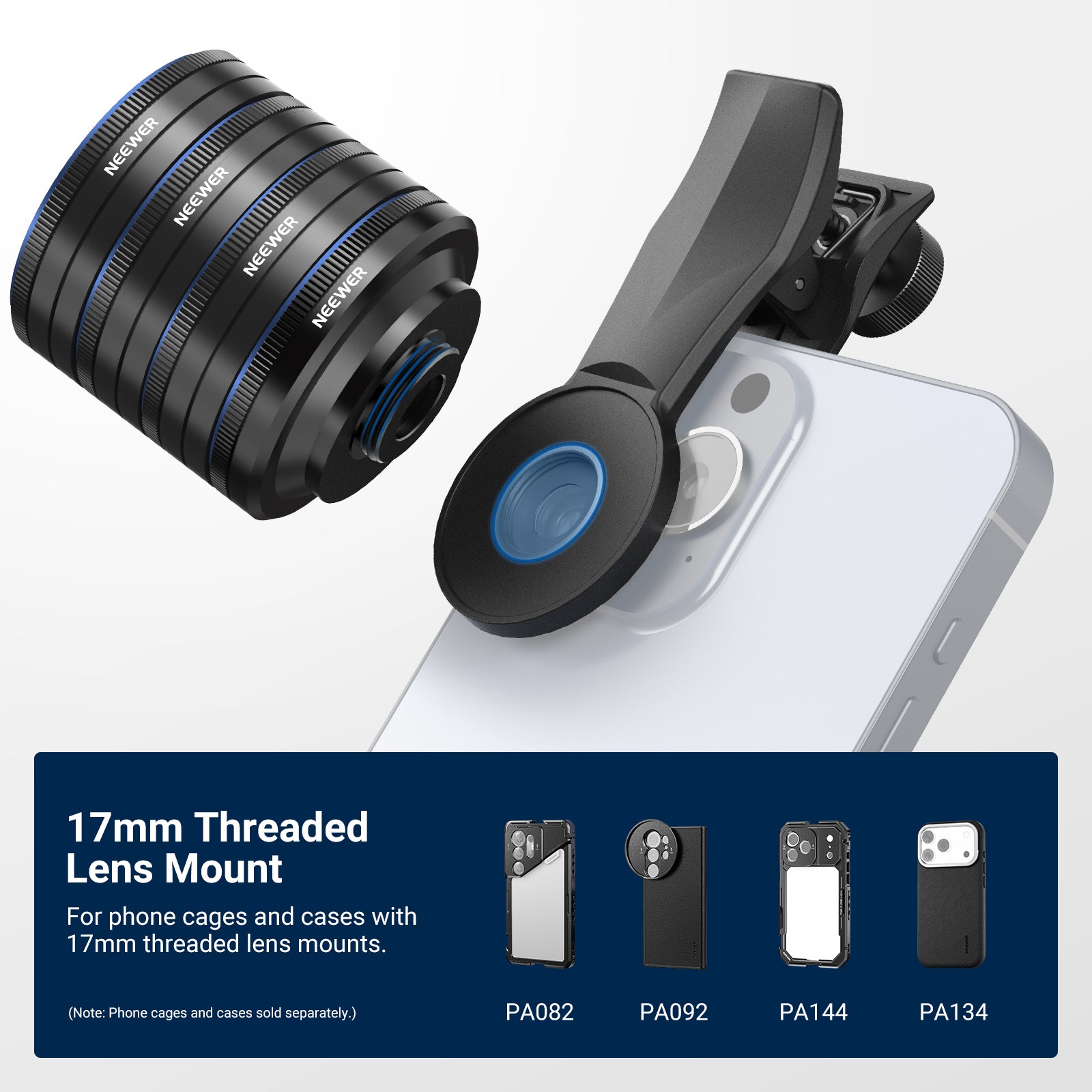 Clip on the Main Camera and mount macro lenses via 17mm threads.