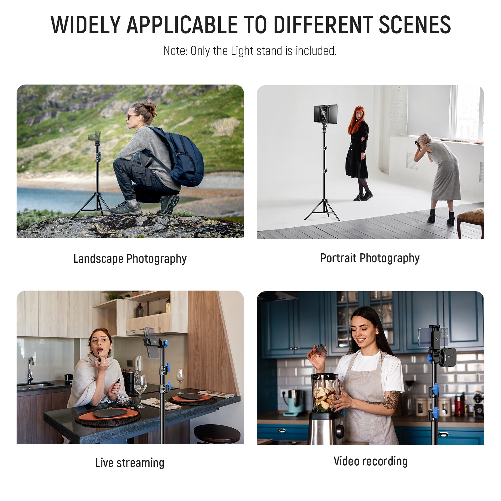 Wide Applications of the NEEWER ST155A 155cm Portable Light Stand