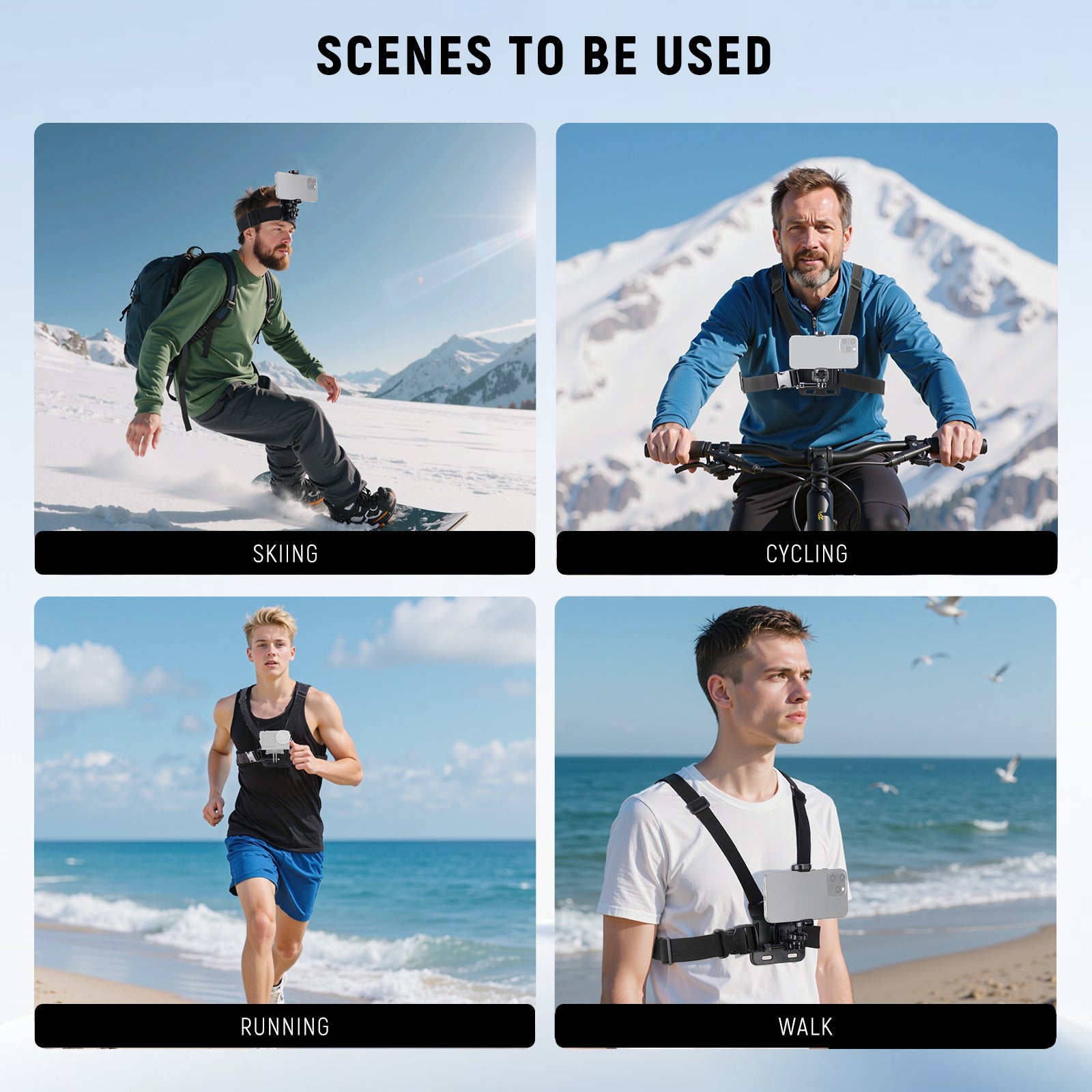 Scenarios for NEEWER GP-74 Phone Chest & Head Strap Accessories Kit