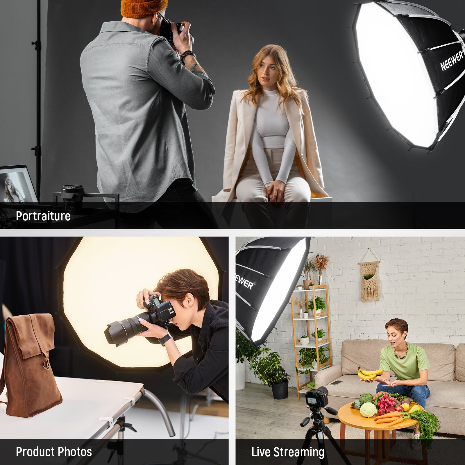 Wide Applications of the NEEWER NS6P Parabolic Softbox