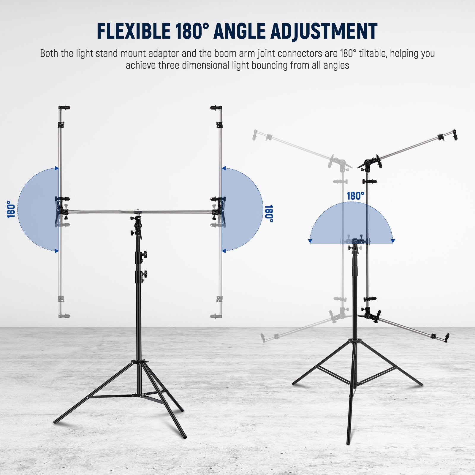 Flexible 180° Angle Adjustment