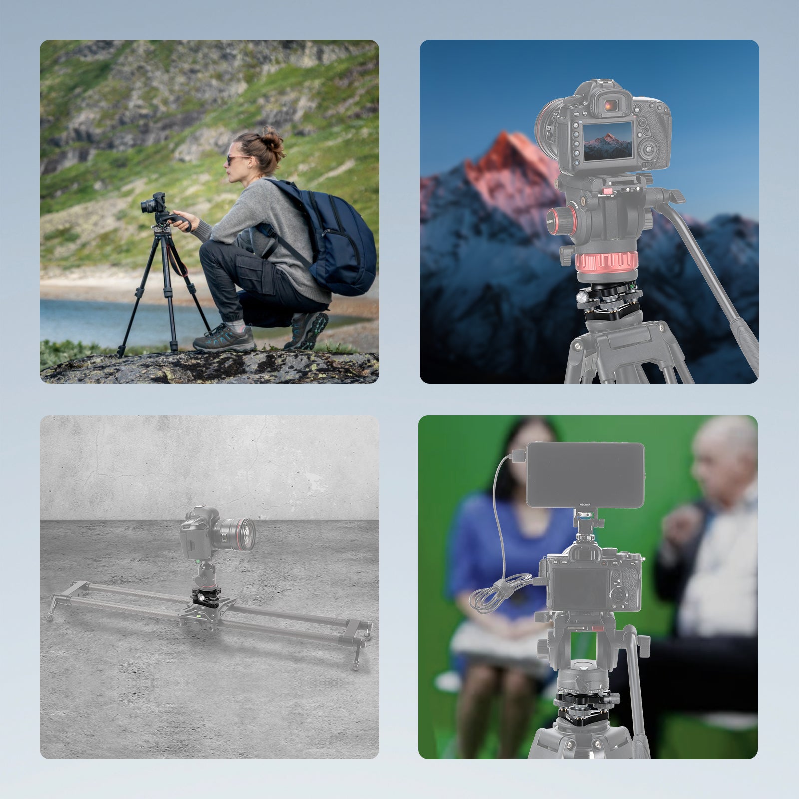 Scenarios for NEEWER LP66 Tripod Head Leveling Base