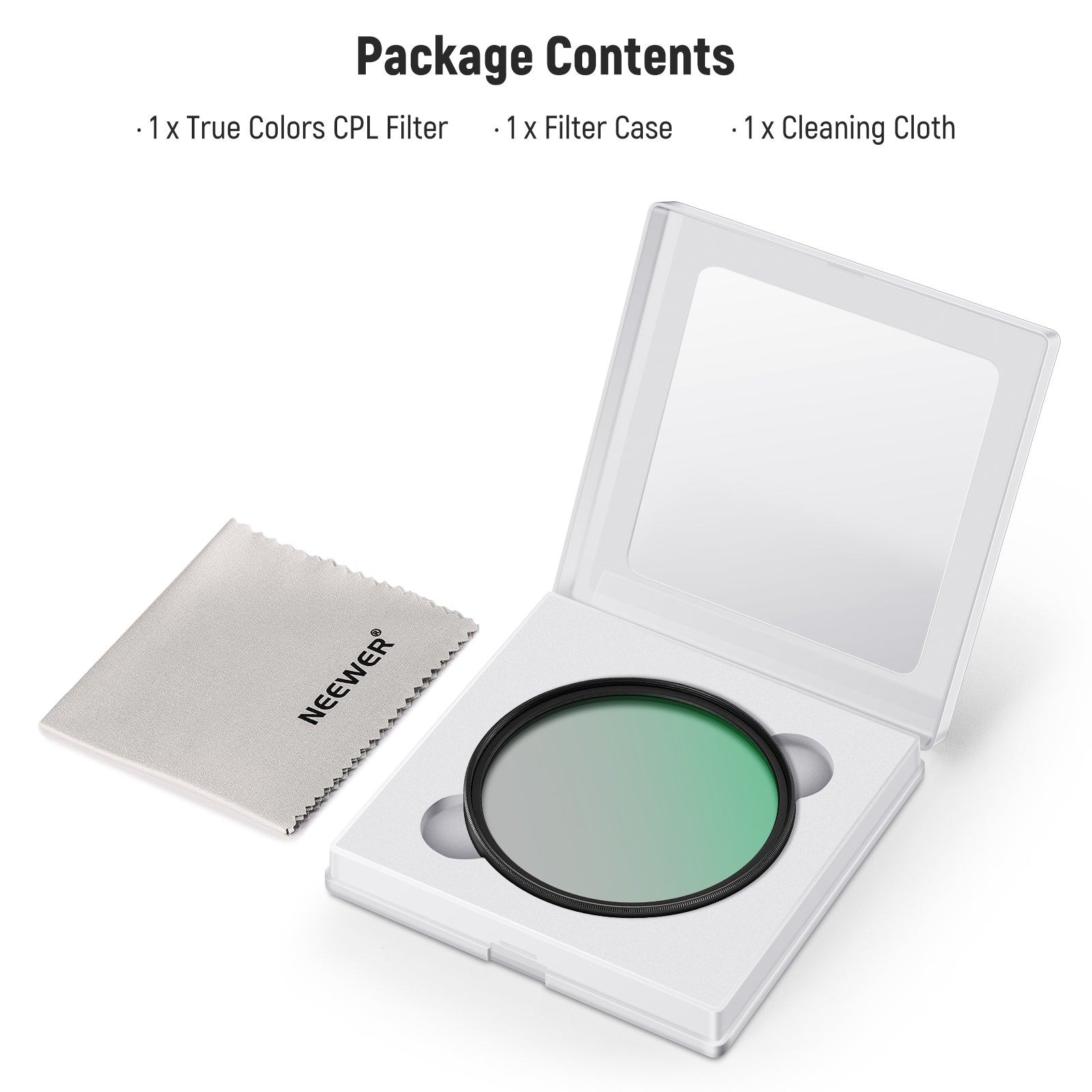 Package Contents of the NEEWER True Colors Circular Polarizer Lens Filter