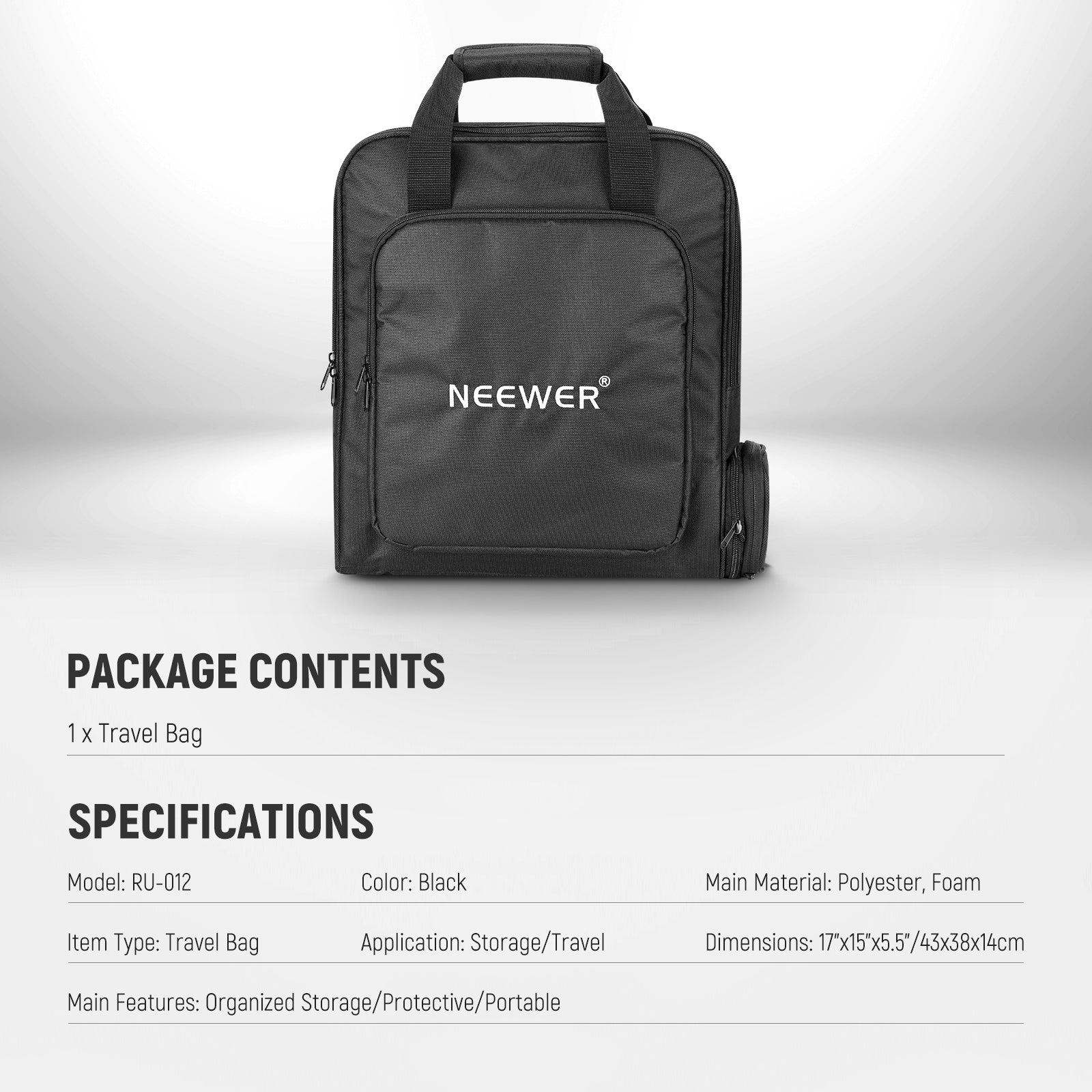 Specifications of the NEEWER RU-012 Travel Bag For Starlink Mini