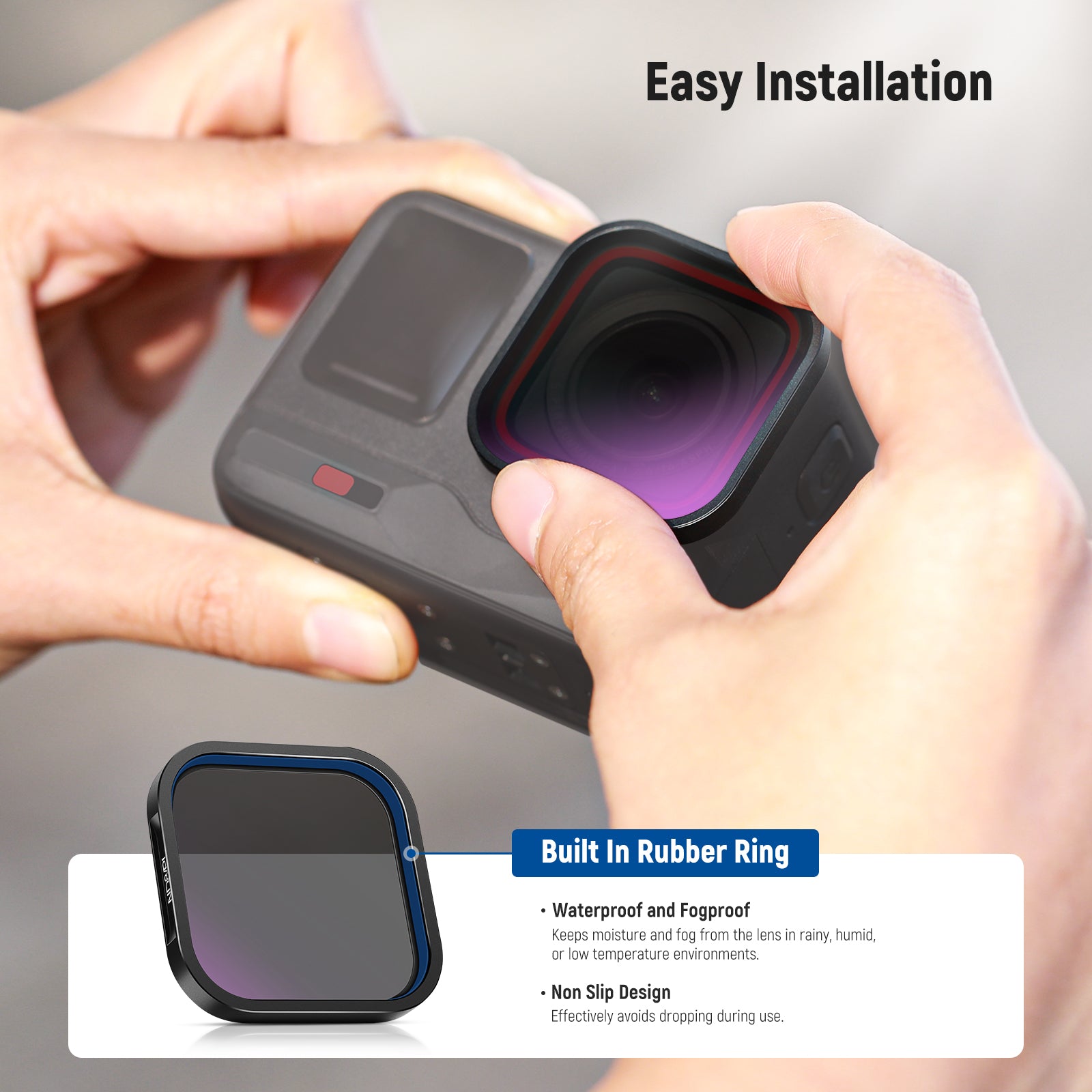 NEEWER FL-85 ND/PL Filter is easy to install.
