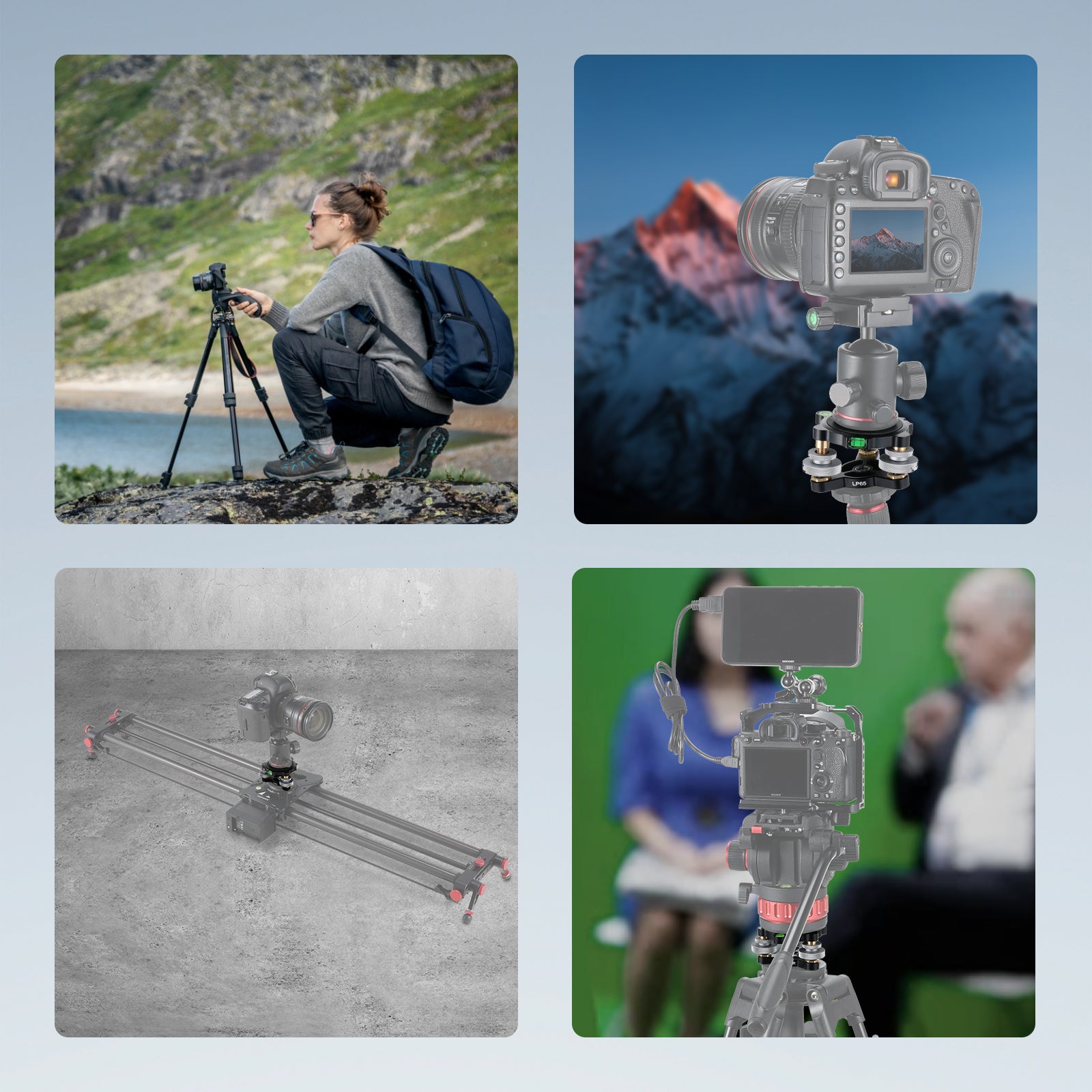 Product overview of the NEEWER LP65 Camera Tripod Leveling Base