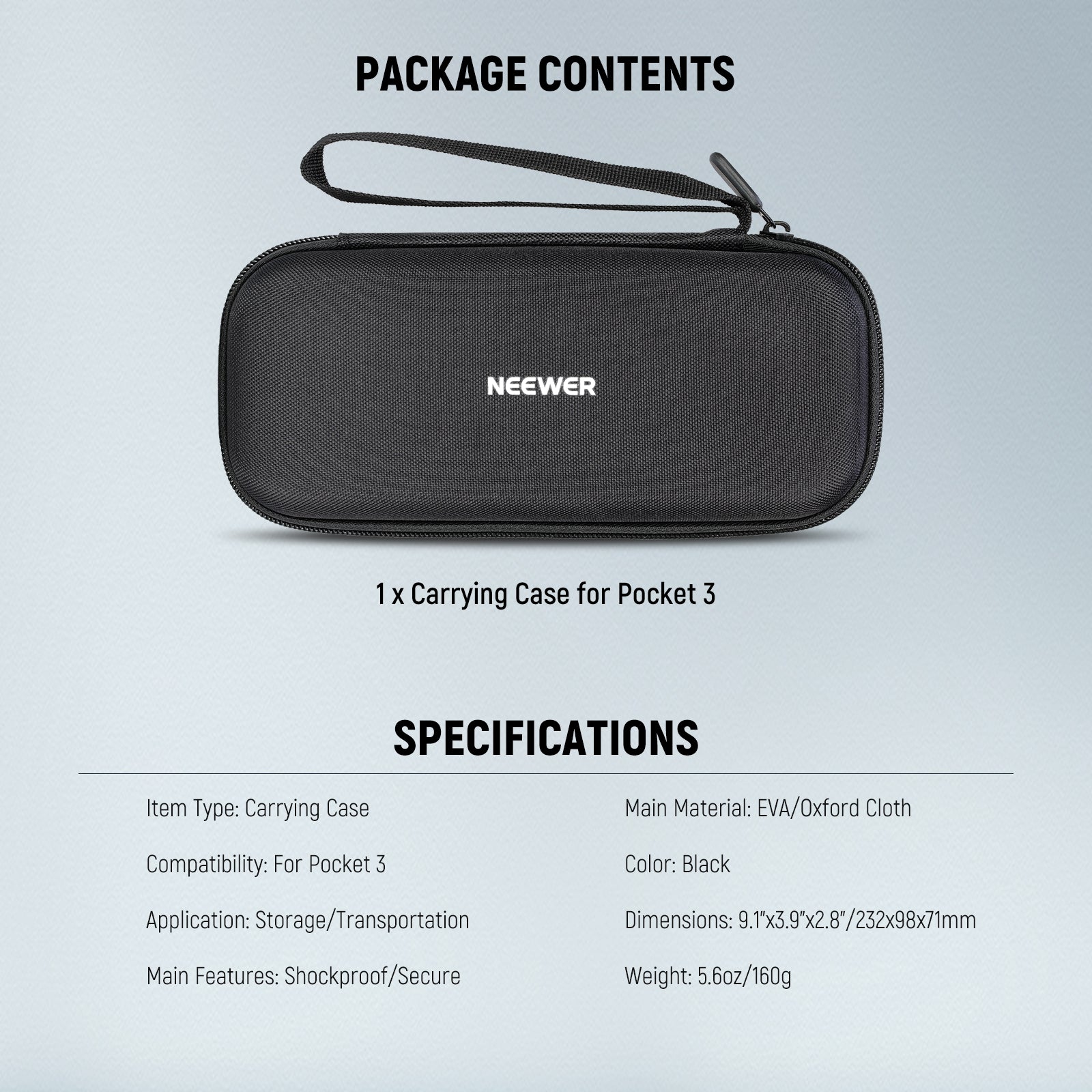 Package Contents of the NEEWER AC025 Portable Carrying Case