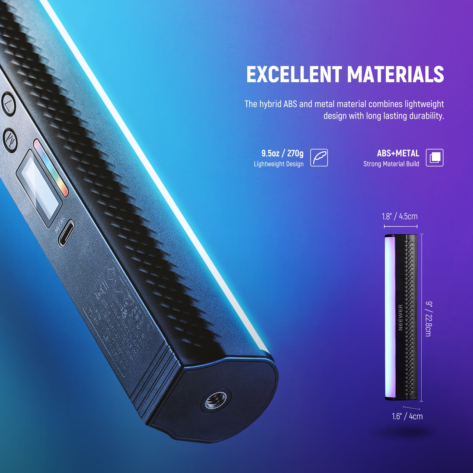 This tube light is lightweight and durable.