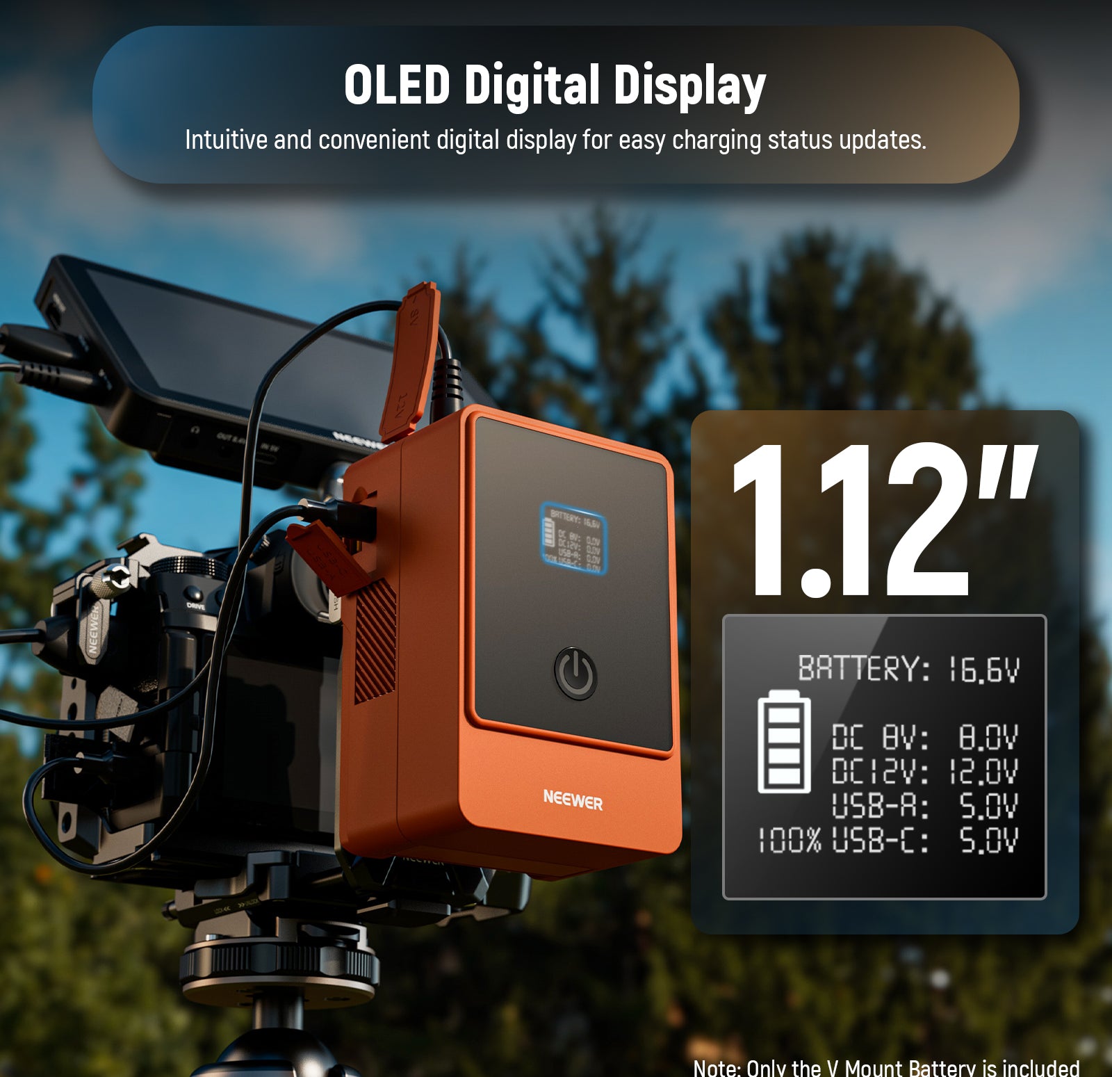 NEEWER PS099E Lithium Battery feautes an intuitive and conveninent digital display.