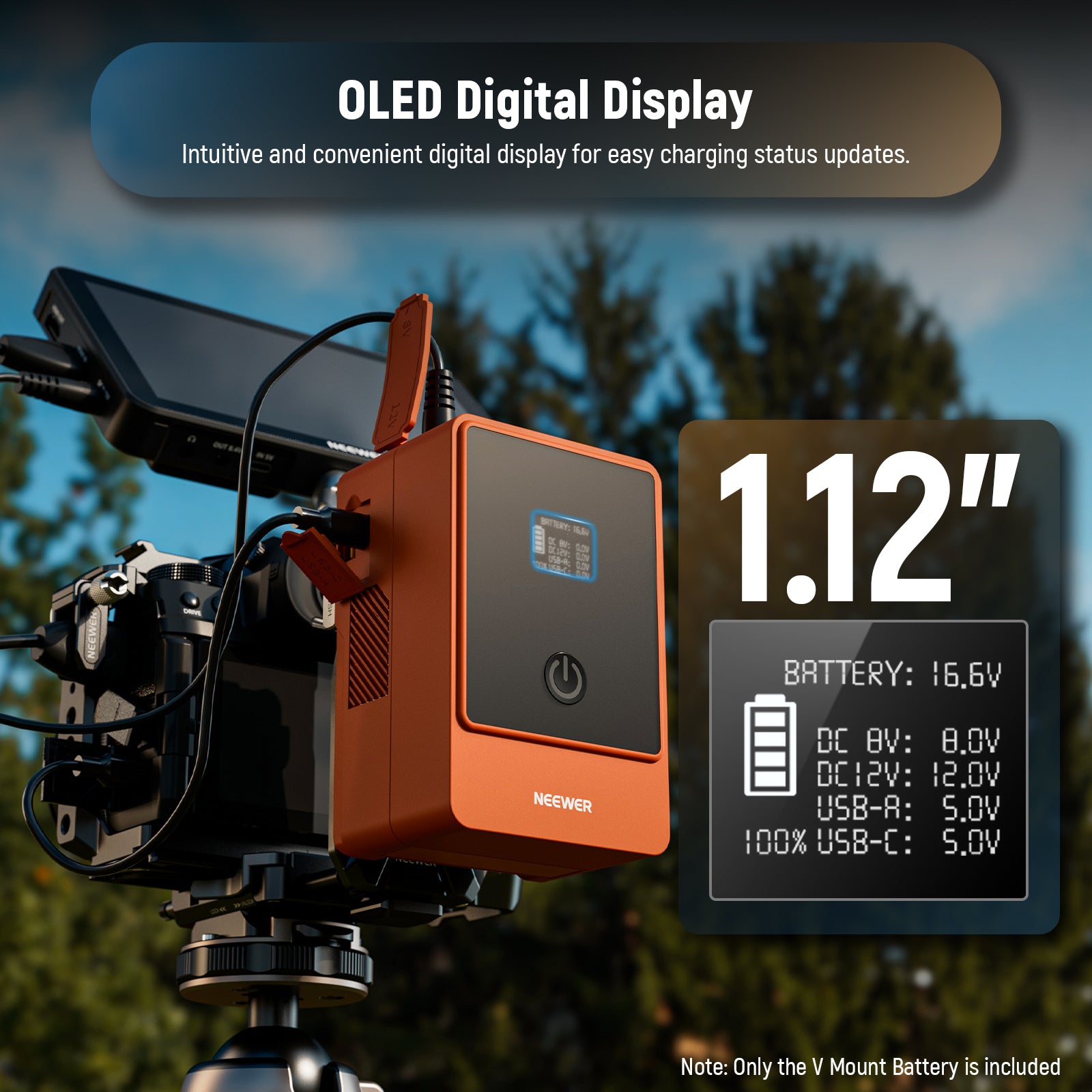 NEEWER PS099E Lithium Battery feautes an intuitive and conveninent digital display.