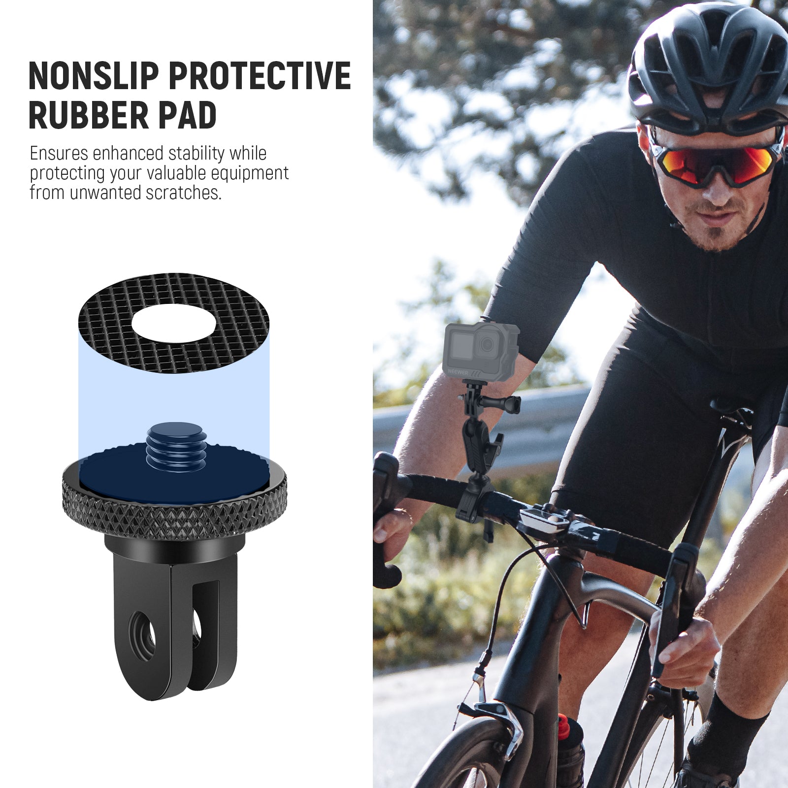 The nonslip rubber pad enhances friction and prevents sliding during use